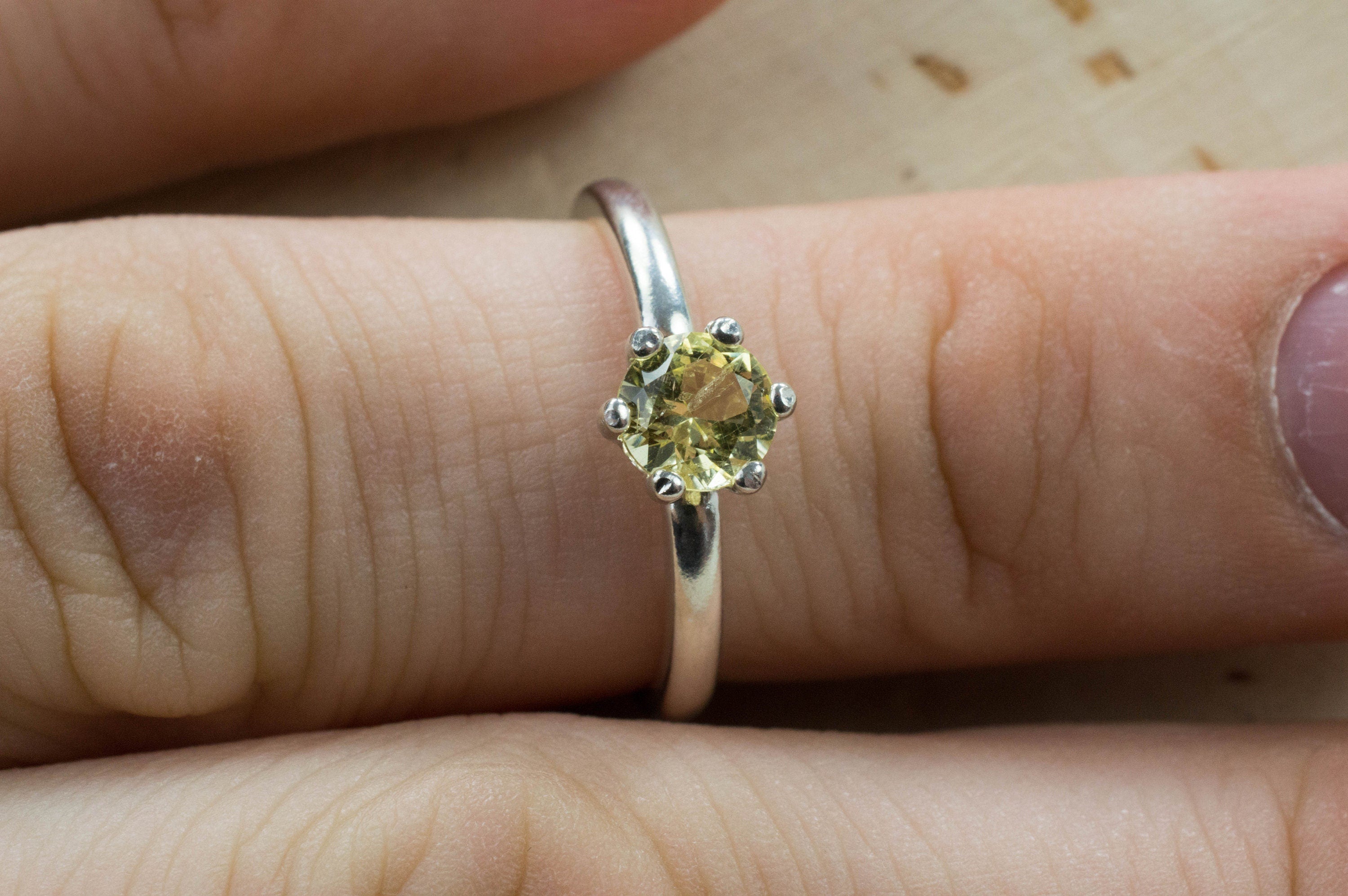 Yellow Danburite Ring; Genuine Untreated Tanzanian Danburite - Mark Oliver Gems