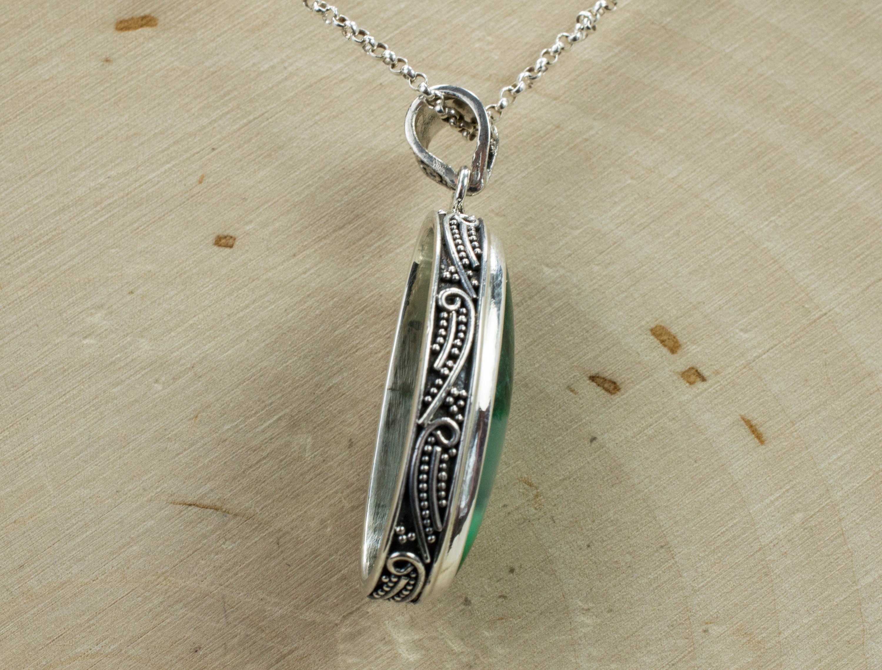 Chrysocolla and Malachite Pendant; Genuine Untreated Australia Chrysocolla - Mark Oliver Gems