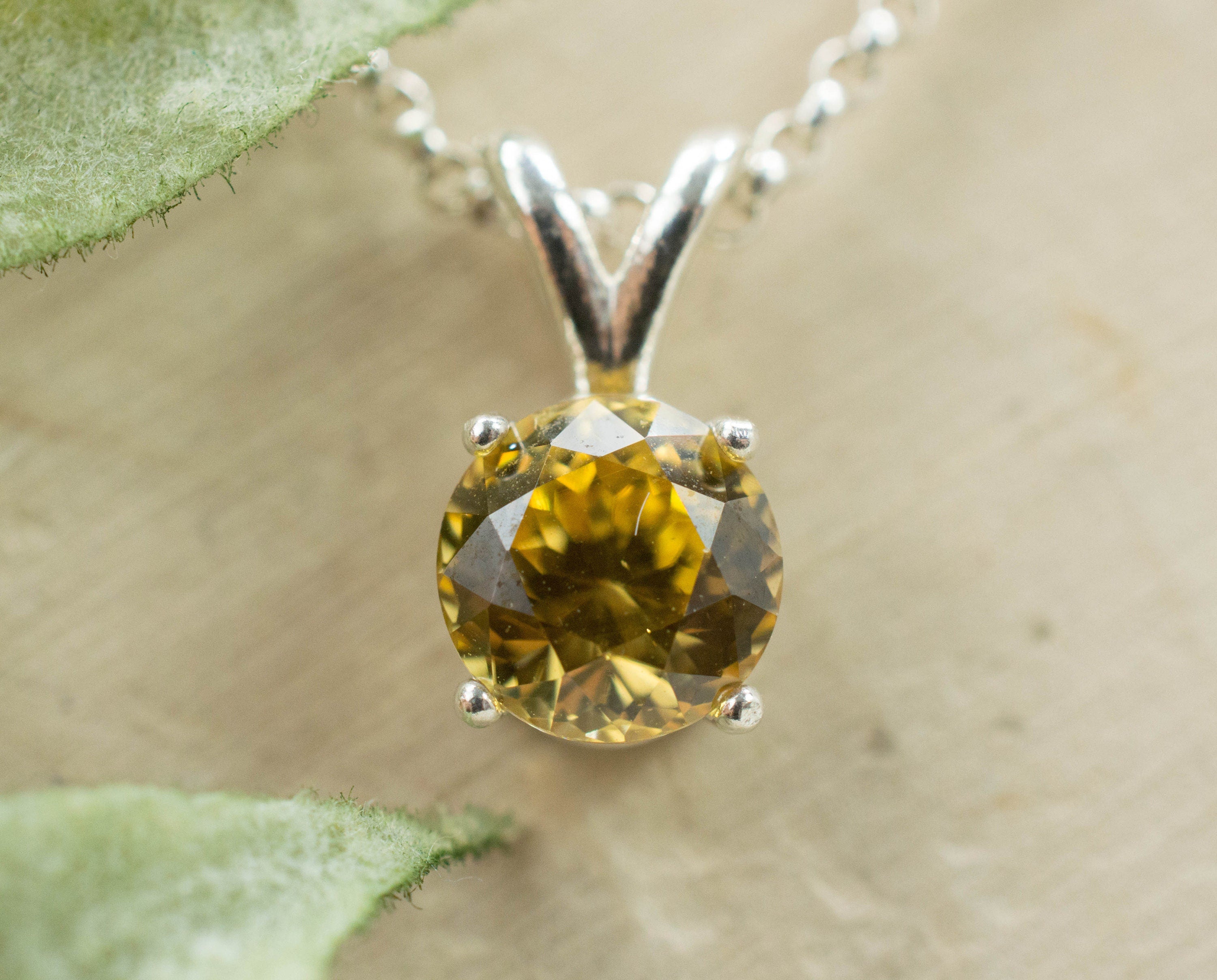 Yellow Zircon Pendant, Genuine Untreated Madagascan Zircon - Mark Oliver Gems