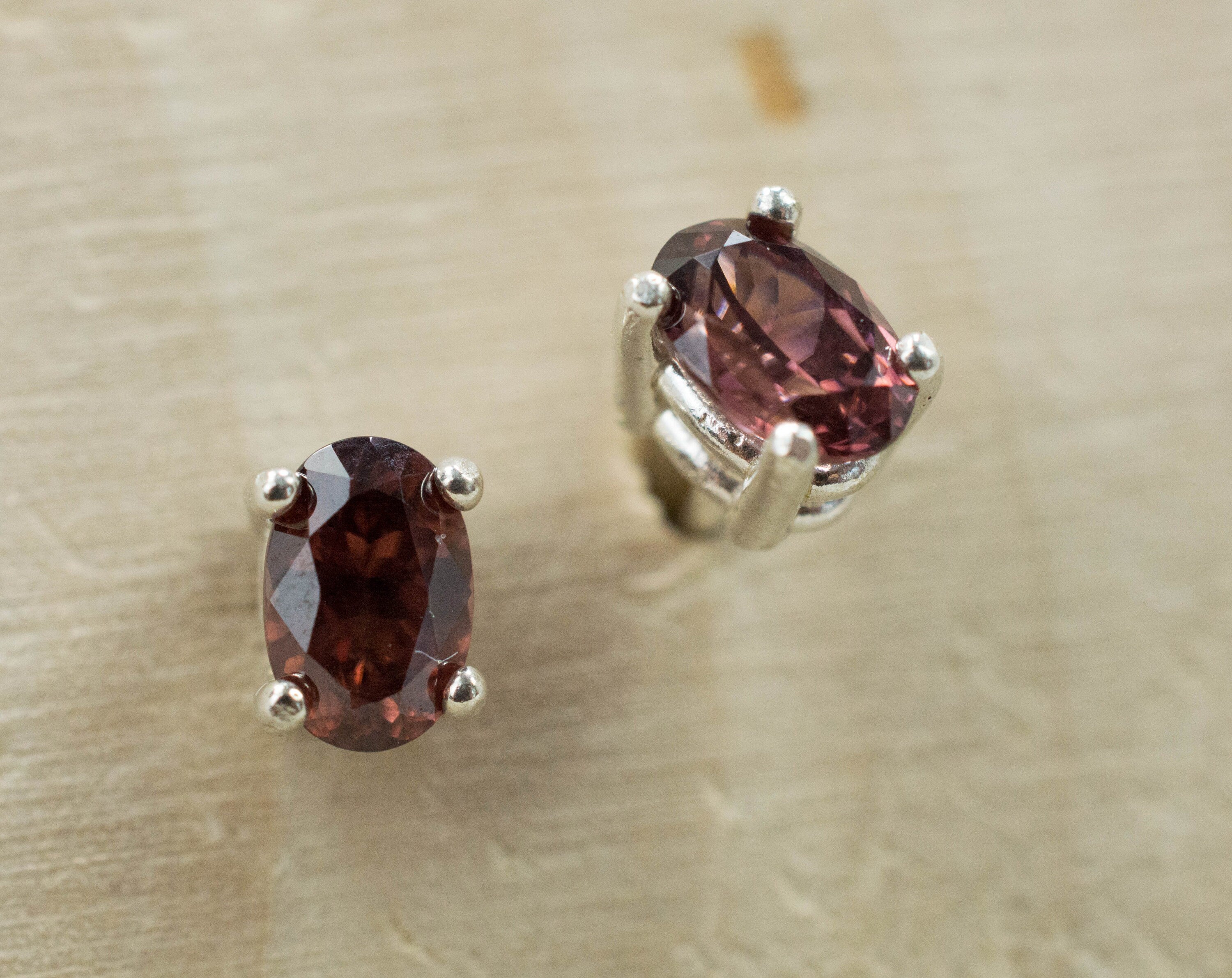 Red Zircon Earrings; Genuine Untreated Tanzania Zircon; 1.440cts - Mark Oliver Gems