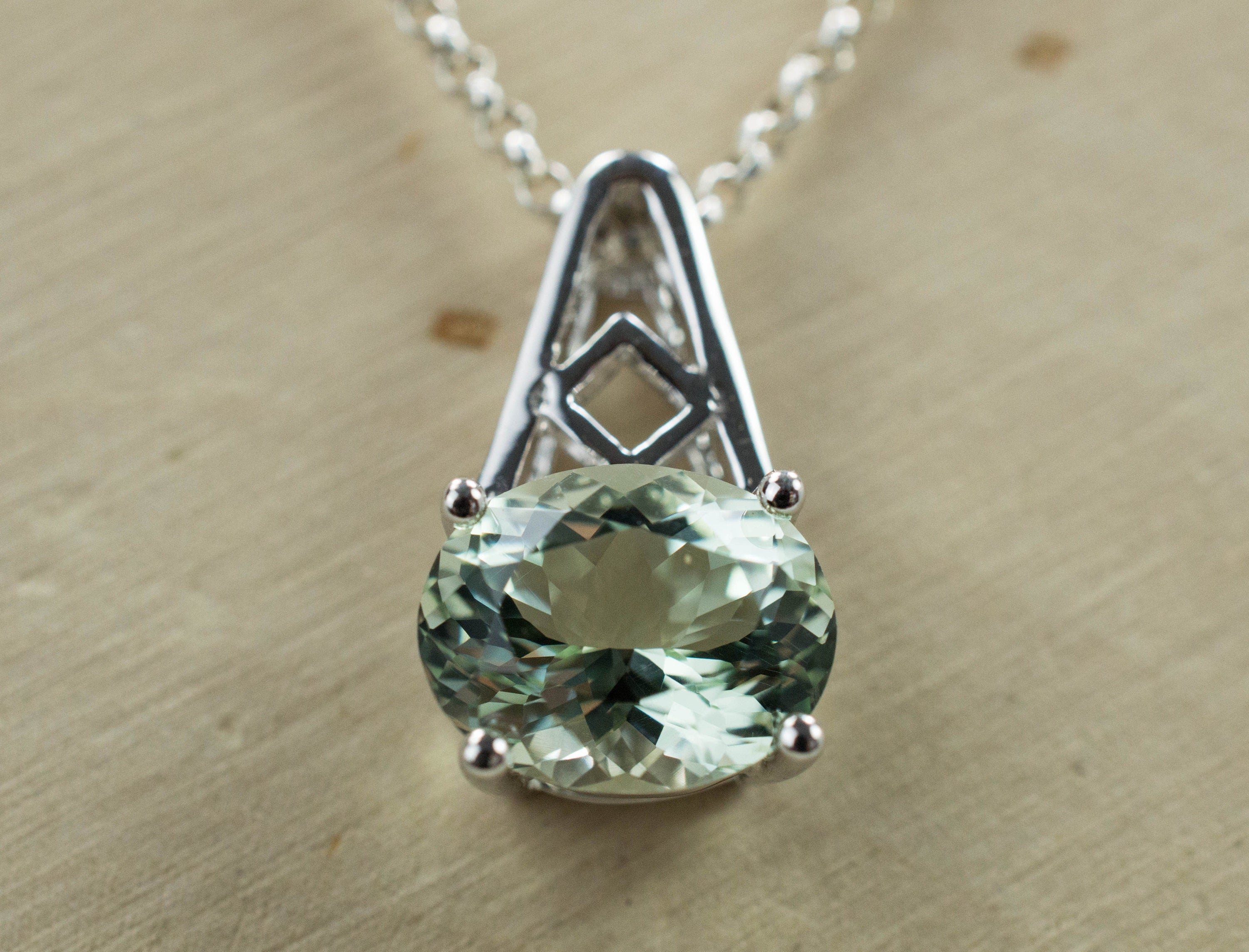 Prasiolite Pendant; Genuine Brazil Green Amethyst; 2.320cts - Mark Oliver Gems