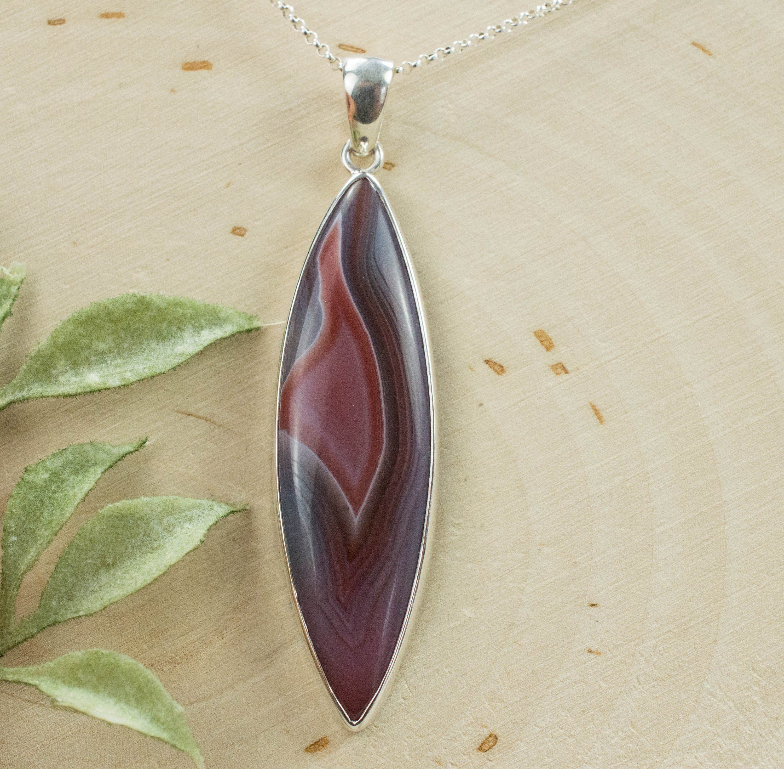 Agate Pendant; Genuine Untreated Botswana Agate - Mark Oliver Gems