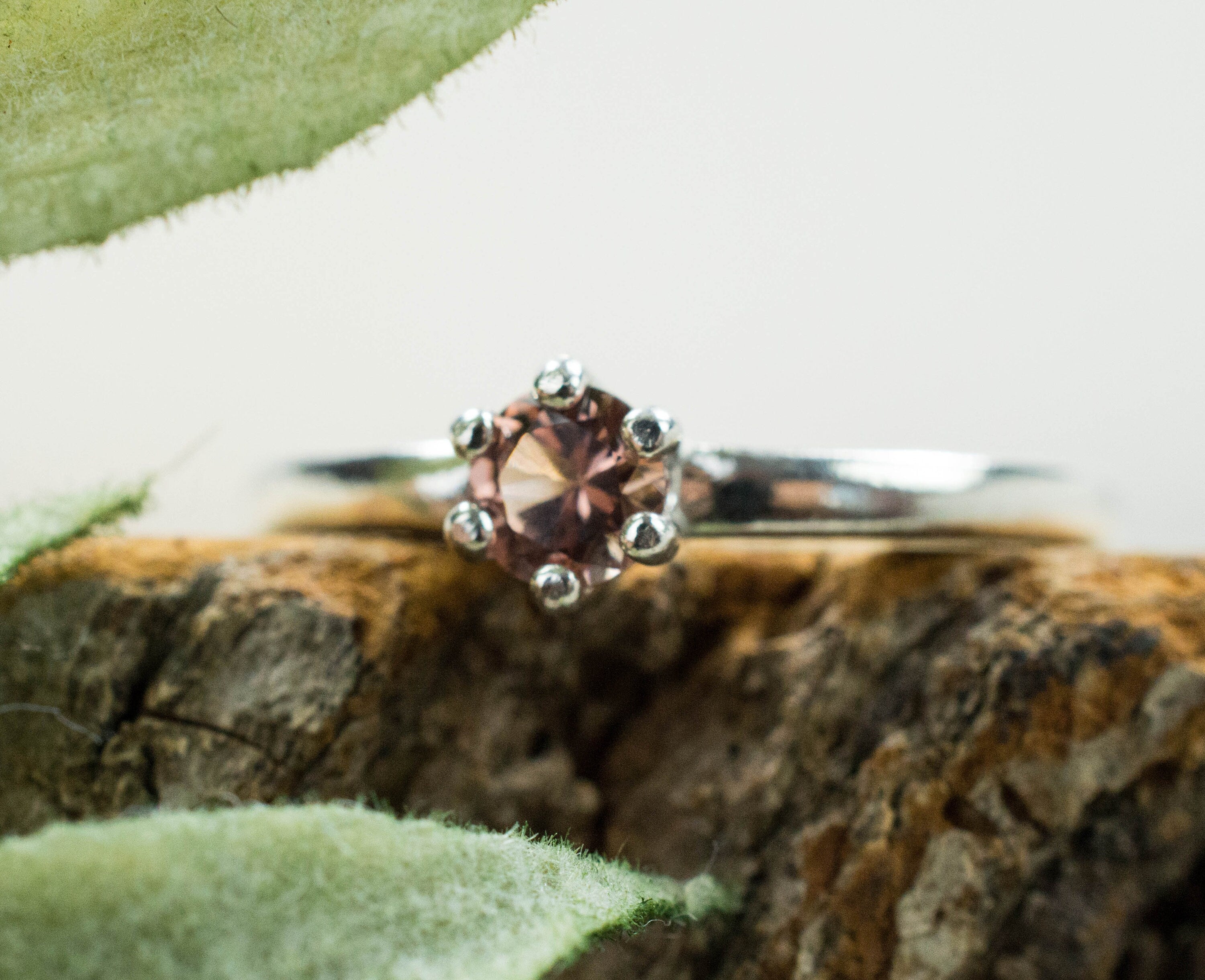 Champagne Garnet Ring, Genuine Untreated Tanzanian Garnet - Mark Oliver Gems
