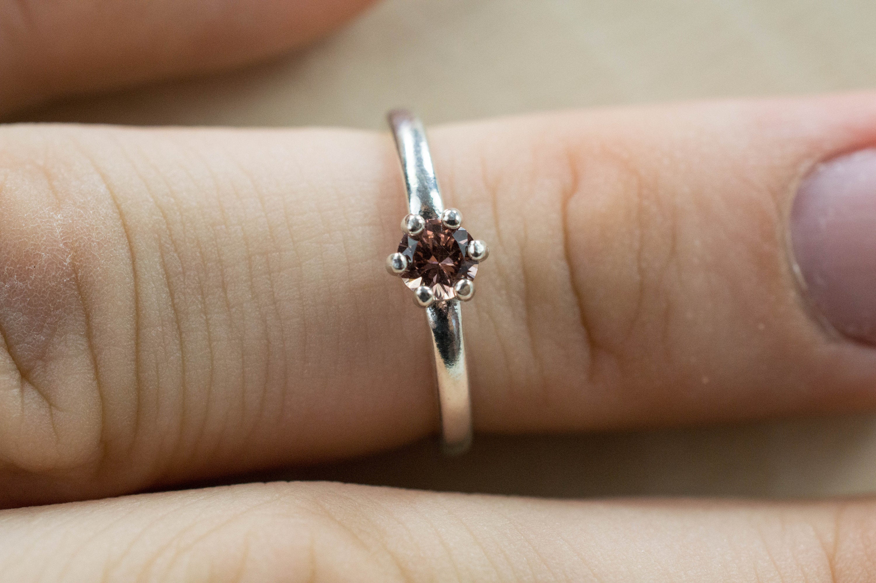 Champagne Garnet Ring, Genuine Untreated Tanzanian Garnet - Mark Oliver Gems