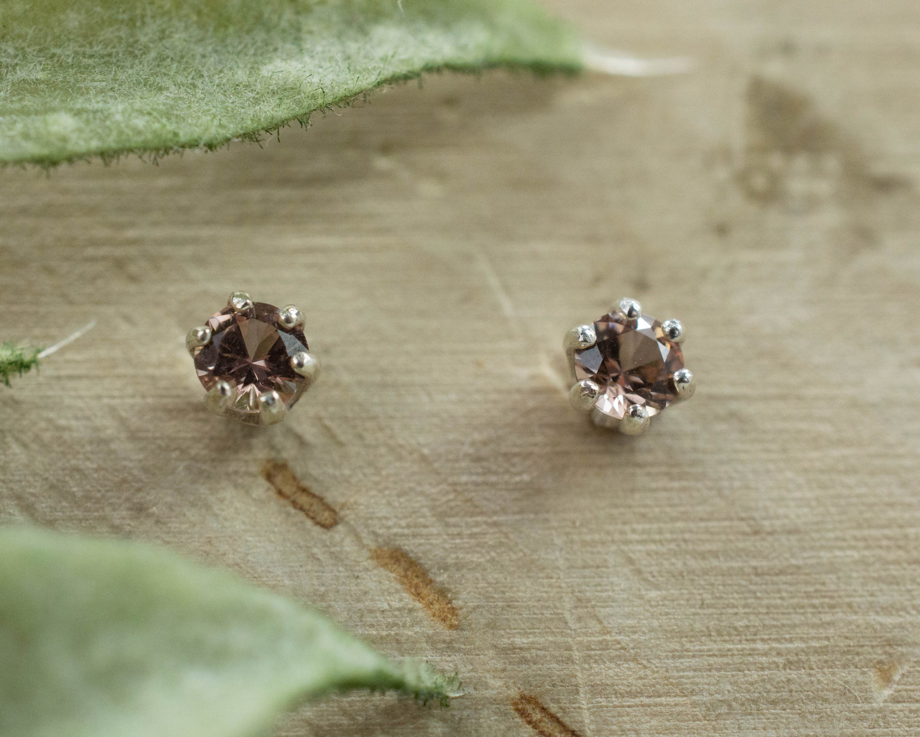 Champagne Garnet Earrings; Genuine Untreated Tanzanian Garnet - Mark Oliver Gems