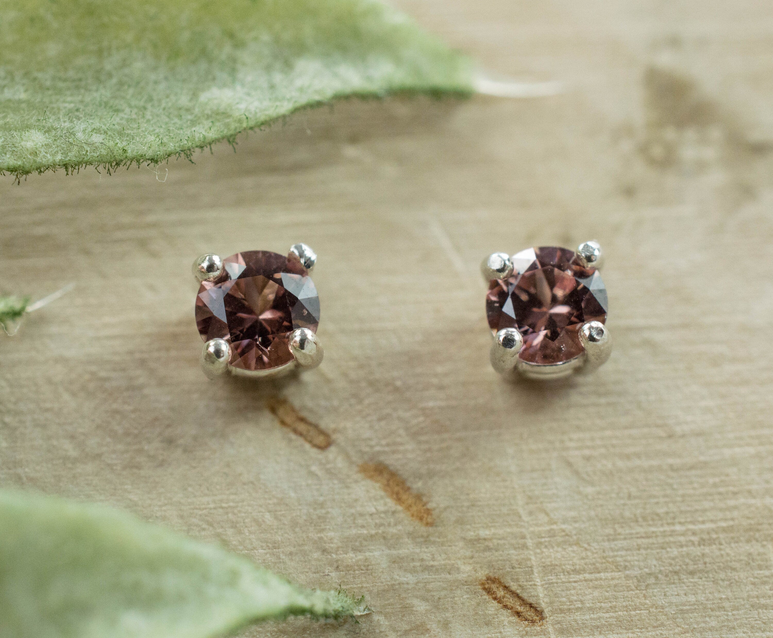 Champagne Garnet Earrings; Genuine Untreated Tanzania Garnet - Mark Oliver Gems