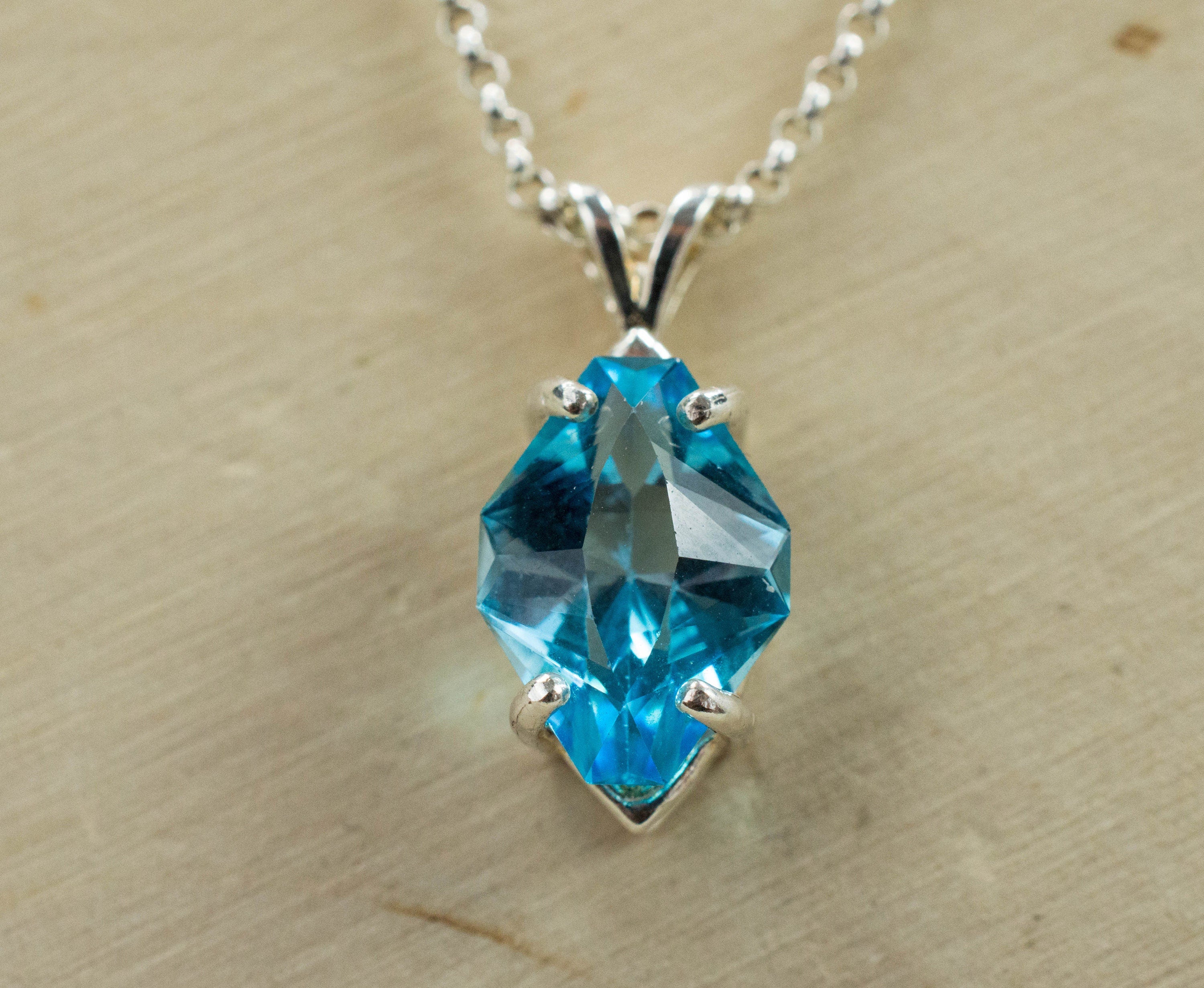 Blue Topaz Pendant; Genuine Brazilian Topaz; 3.930cts - Mark Oliver Gems