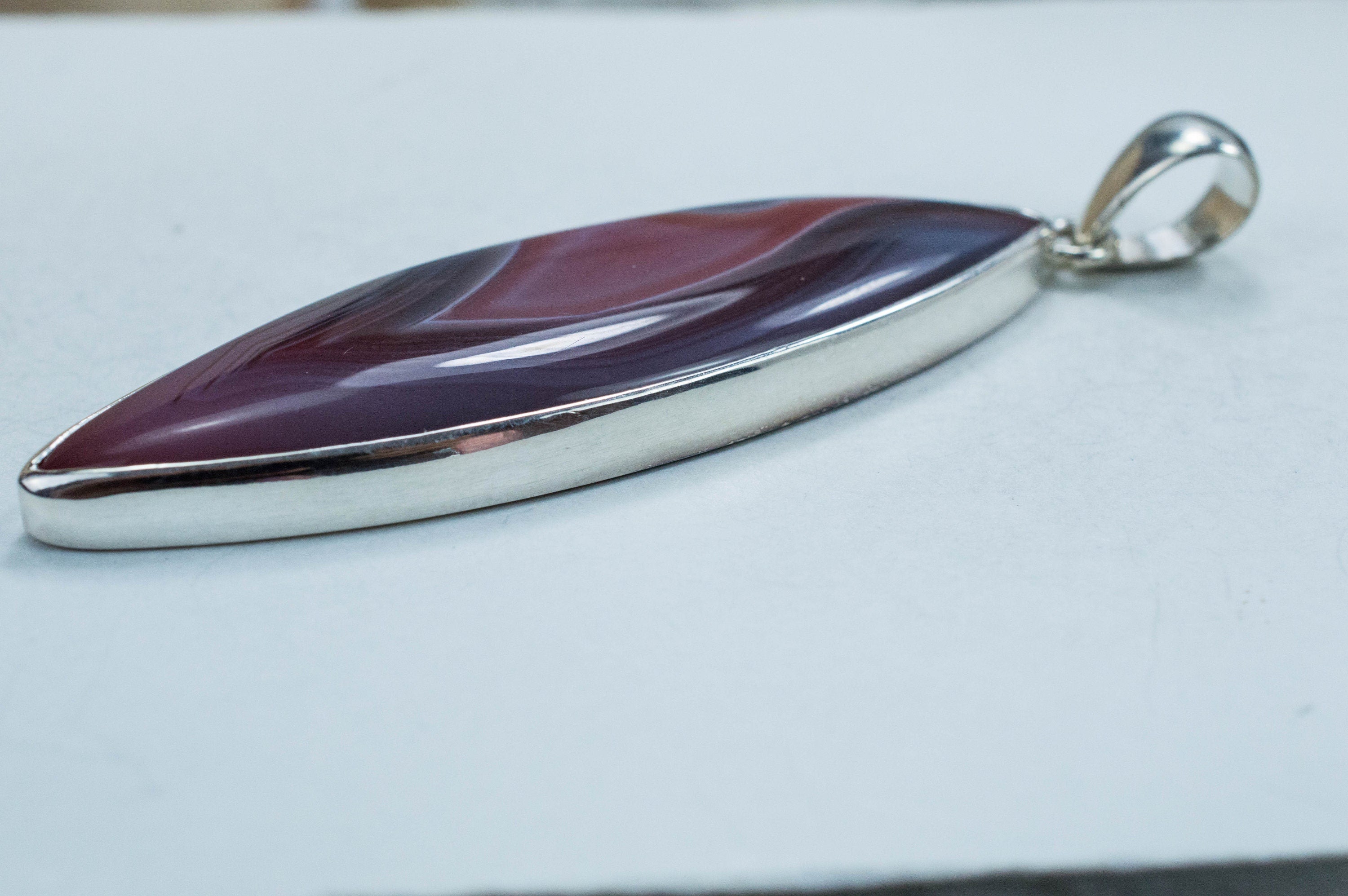 Agate Pendant; Genuine Untreated Botswana Agate - Mark Oliver Gems