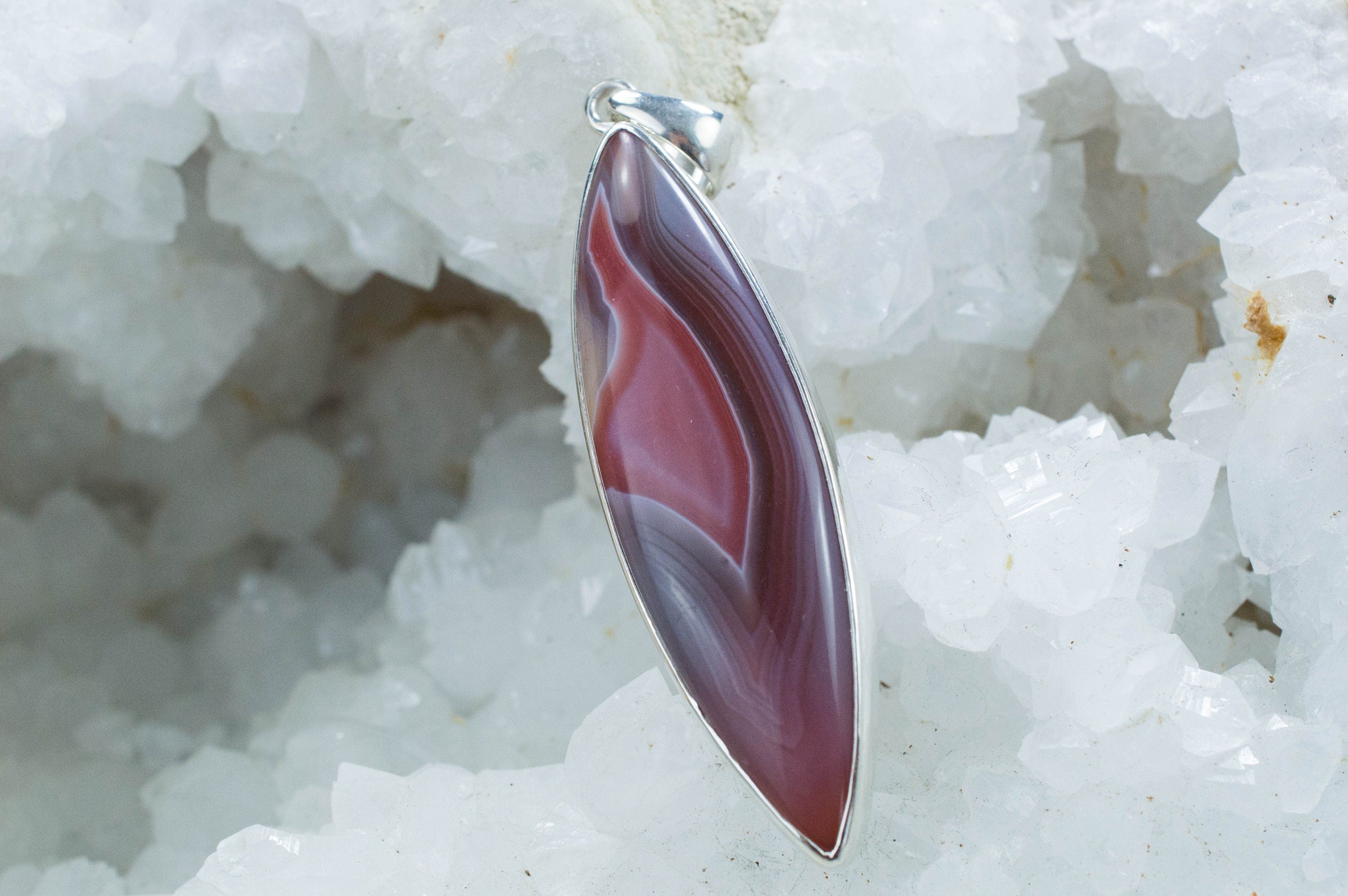 Agate Pendant; Genuine Untreated Botswana Agate - Mark Oliver Gems