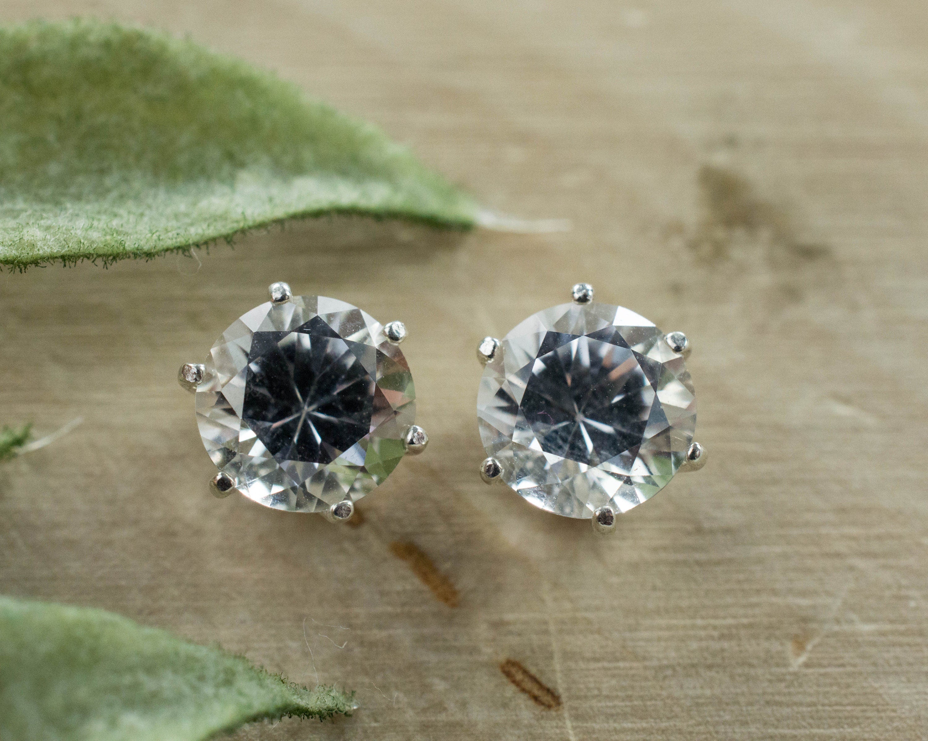 Silver Topaz Earrings; Natural Untreated Brazilian Mined Topaz - Mark Oliver Gems