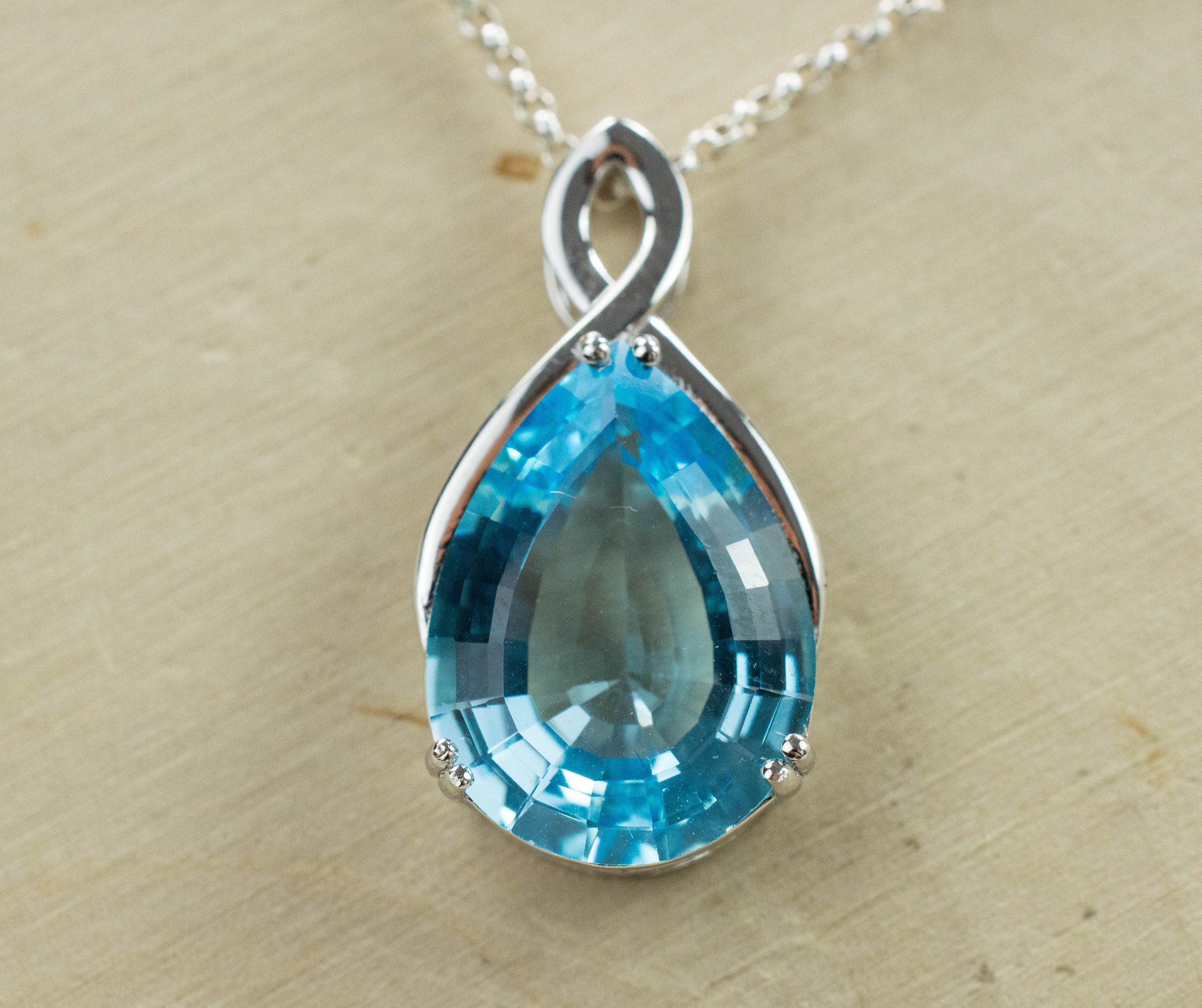 Blue Topaz Pendant; Genuine Brazilian Topaz; 12.470cts - Mark Oliver Gems