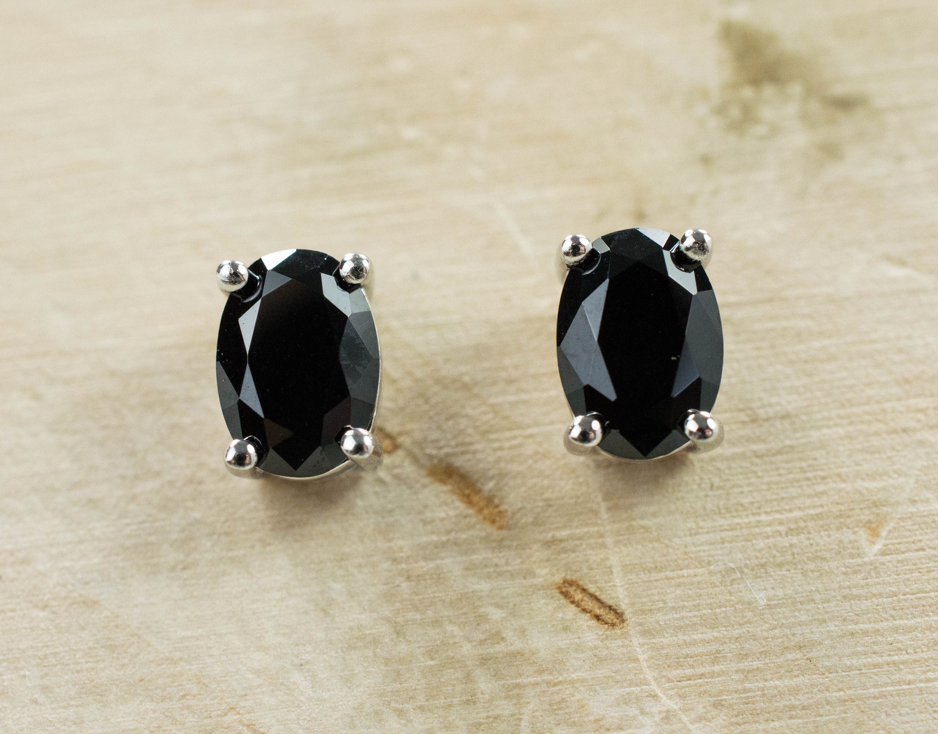 Black Spinel Earrings; Genuine Untreated Thailand Spinel; 1.580cts - Mark Oliver Gems