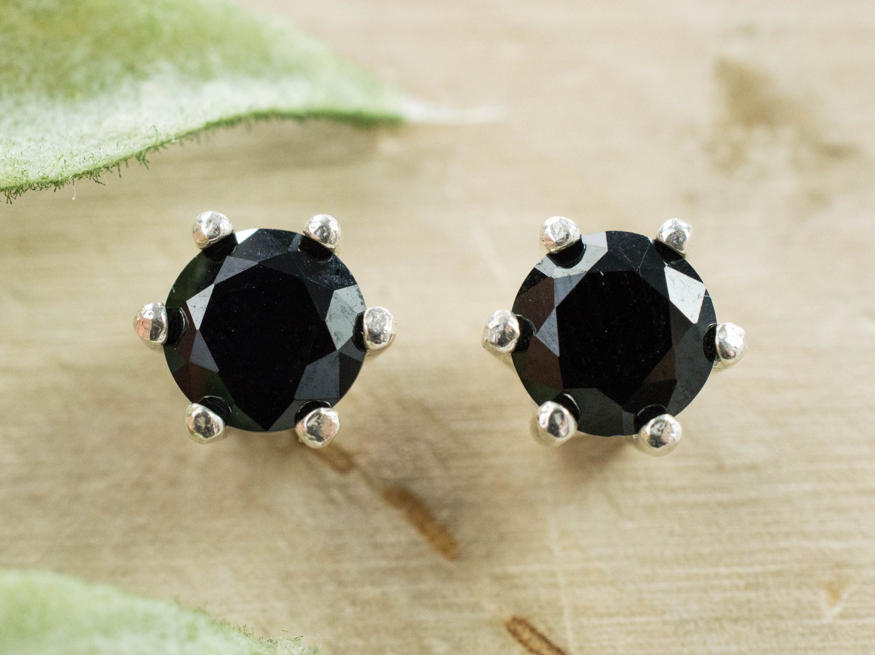 Black Spinel Earrings; Genuine Untreated Thailand Spinel; 1.995cts - Mark Oliver Gems