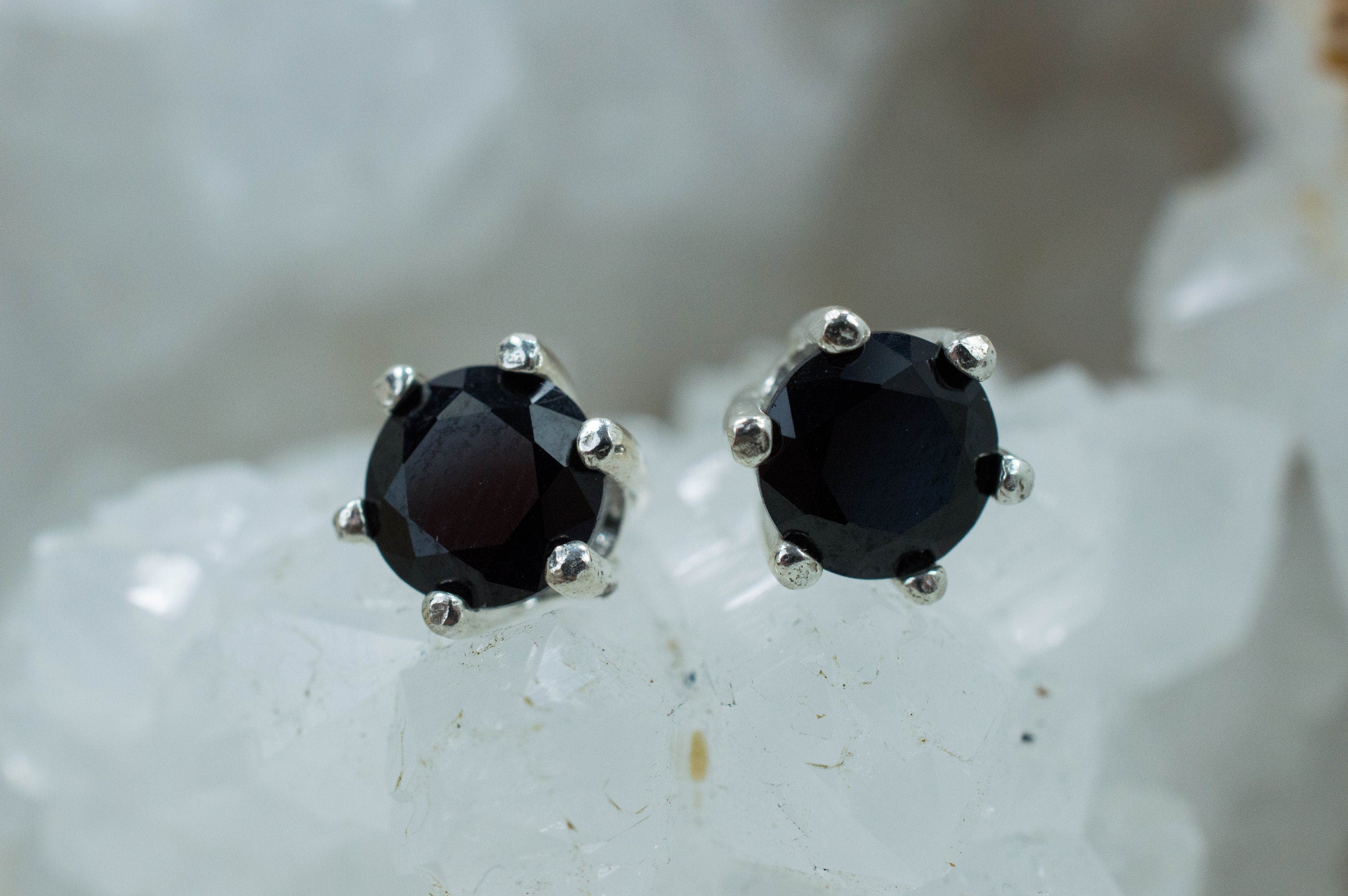Black Spinel Earrings; Genuine Untreated Thailand Spinel; 1.995cts - Mark Oliver Gems