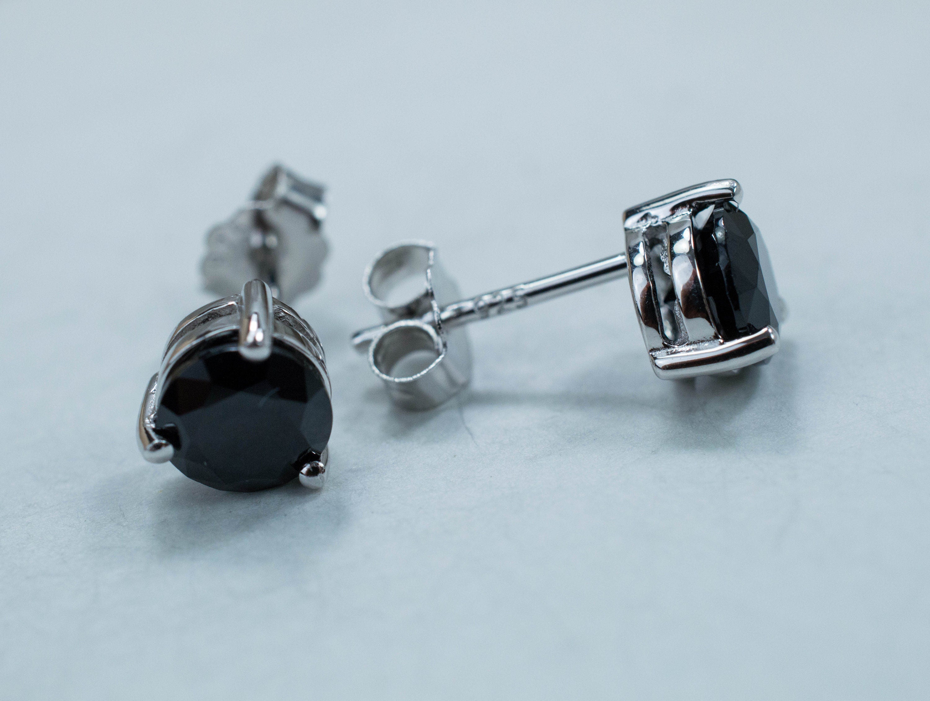 Black Spinel Earrings; Genuine Untreated Thailand Spinel; 2.270cts - Mark Oliver Gems
