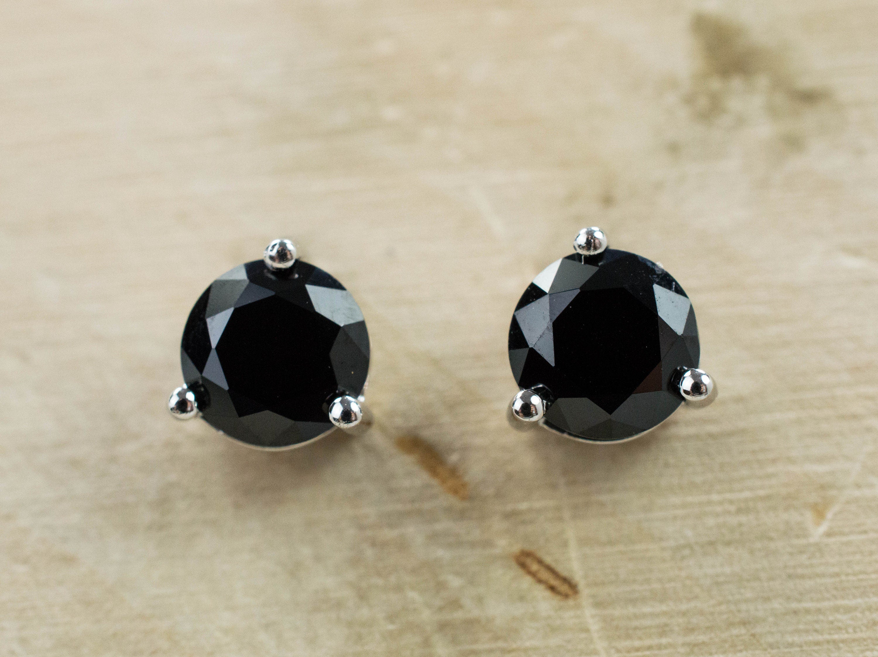 Black Spinel Earrings; Genuine Untreated Thailand Spinel; 2.270cts - Mark Oliver Gems