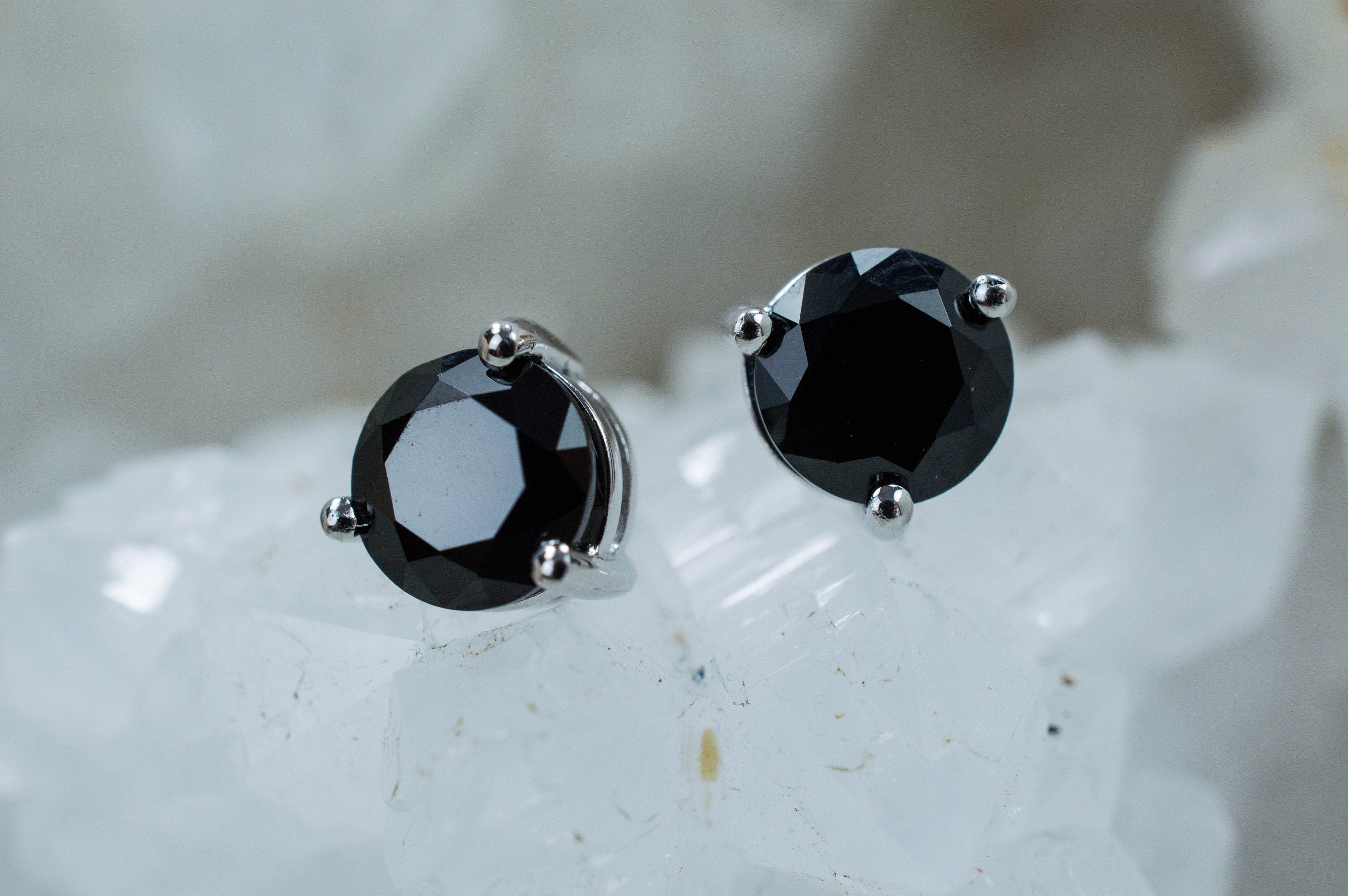 Black Spinel Earrings; Genuine Untreated Thailand Spinel; 2.270cts - Mark Oliver Gems