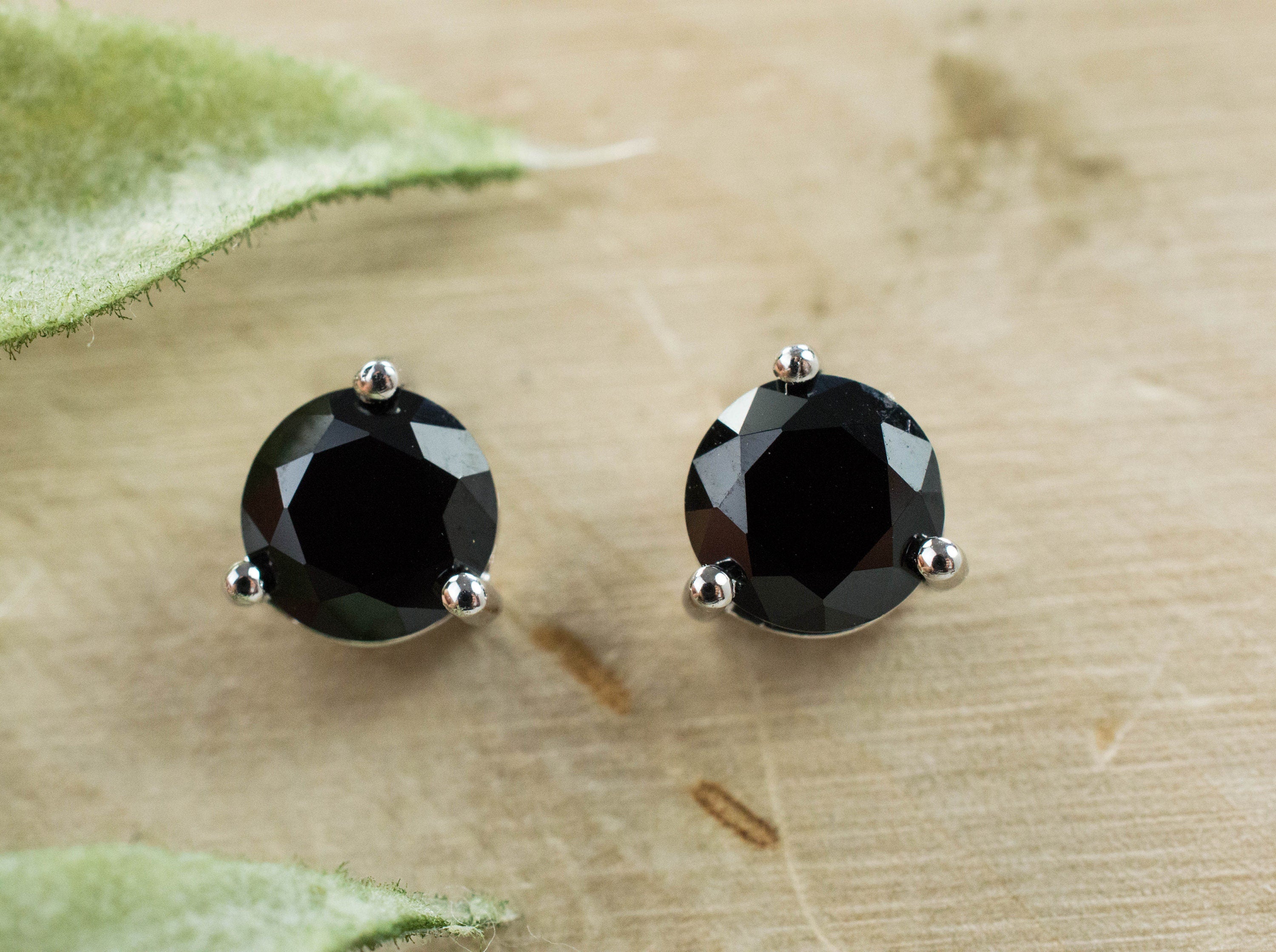 Black Spinel Earrings; Genuine Untreated Thailand Spinel; 2.270cts - Mark Oliver Gems