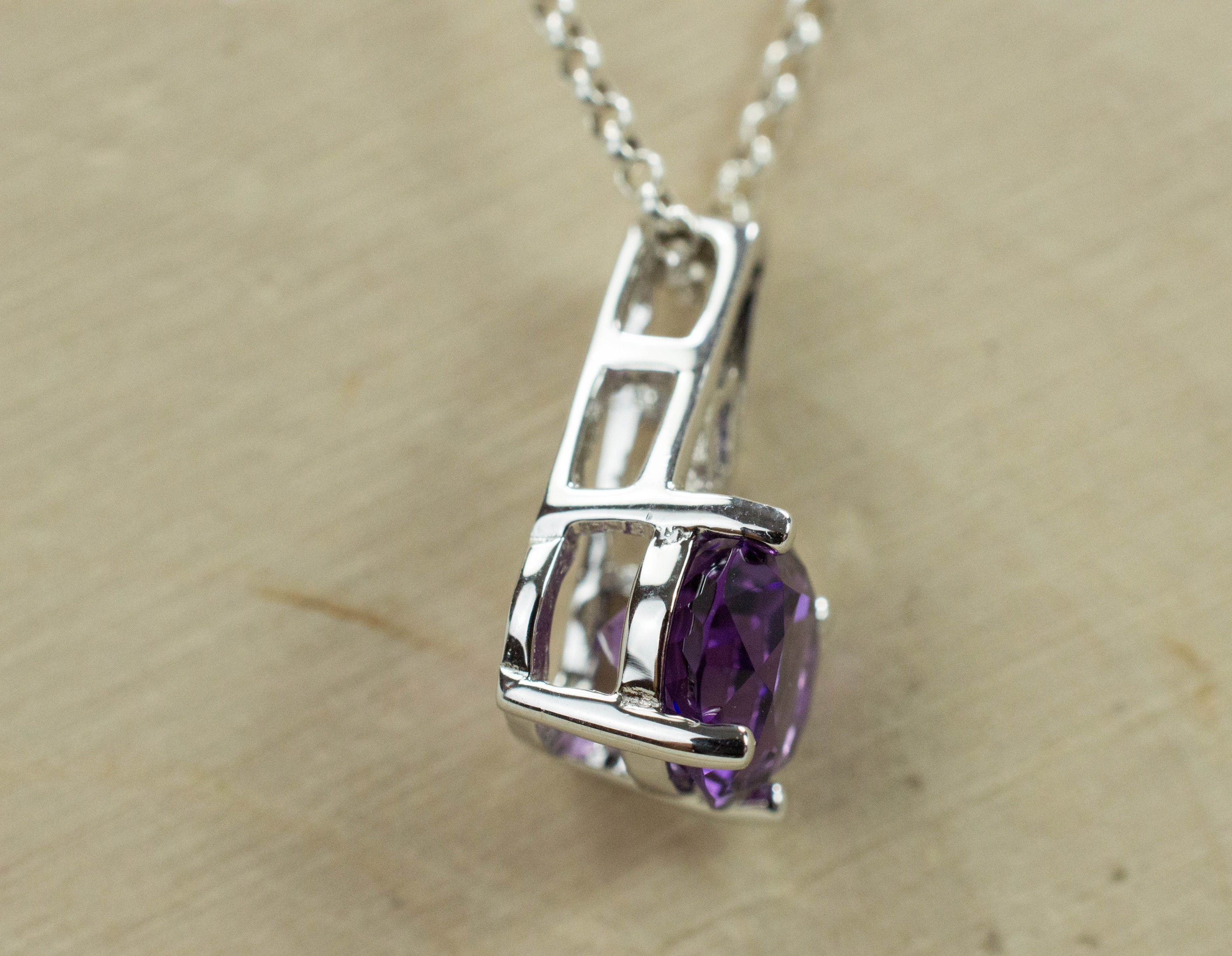 Amethyst Pendant, Genuine Untreated Brazil Amethyst - Mark Oliver Gems