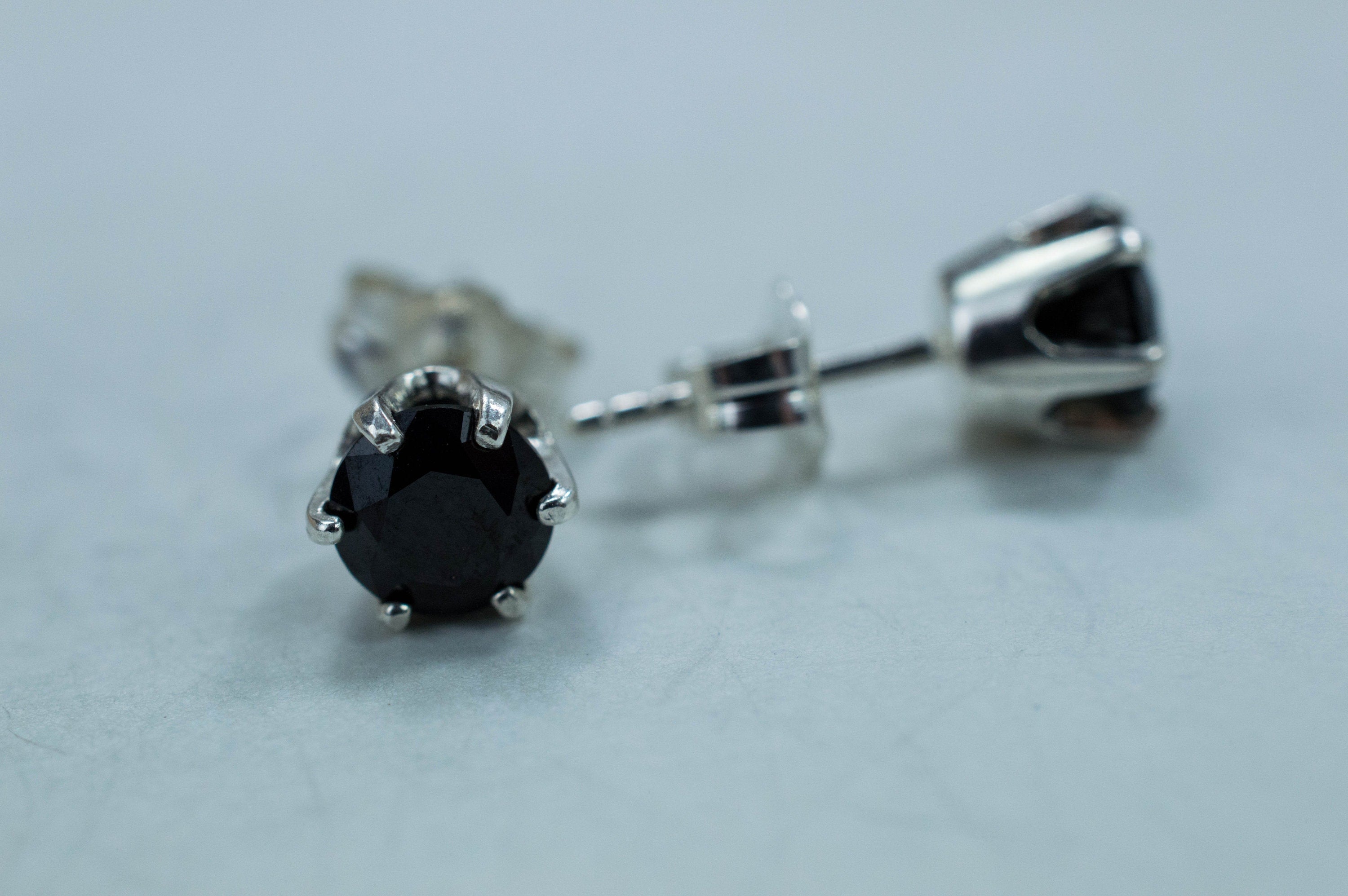 Black Spinel Earrings; Genuine Untreated Thailand Spinel; 1.130cts - Mark Oliver Gems