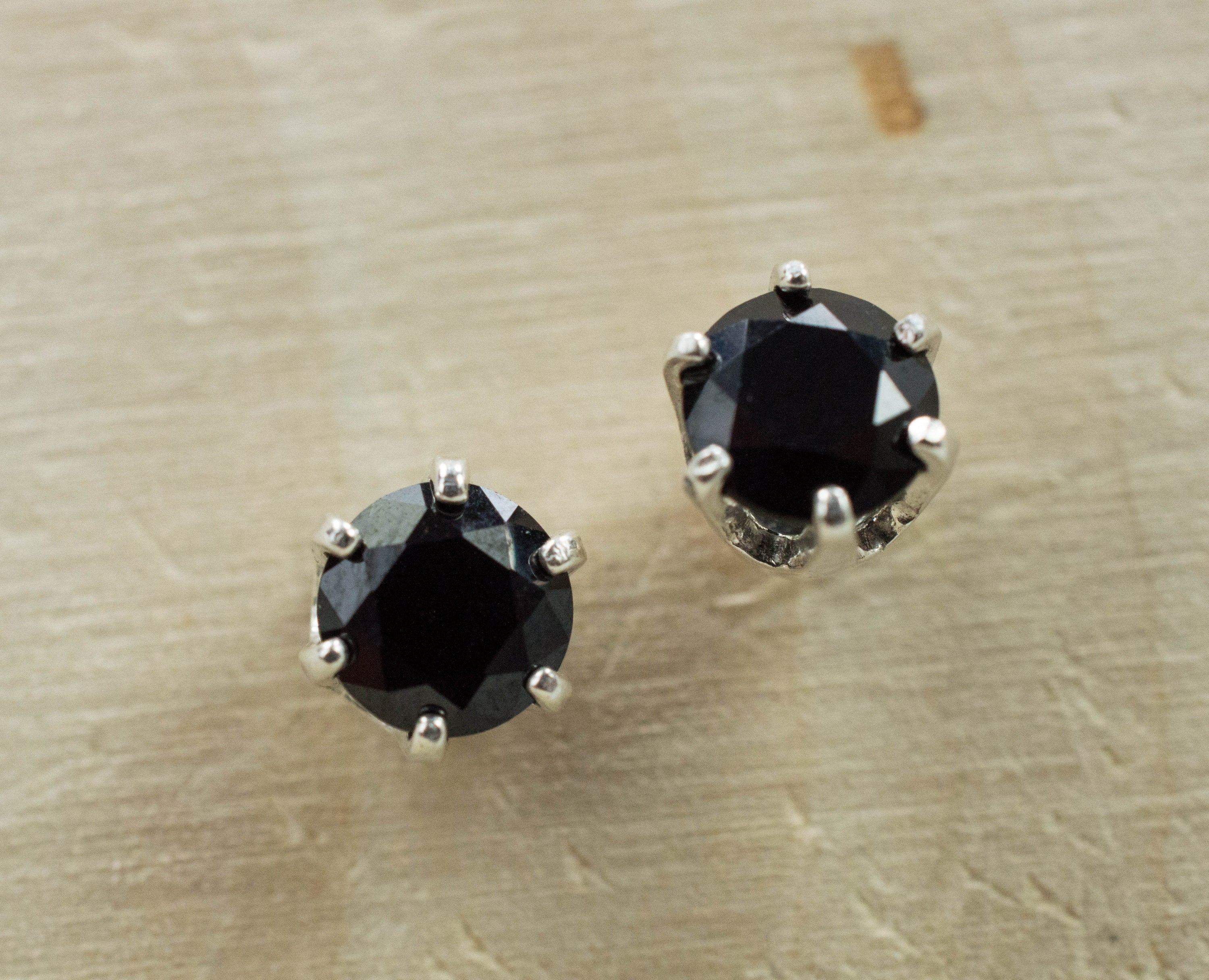 Black Spinel Earrings; Genuine Untreated Thailand Spinel; 1.130cts - Mark Oliver Gems