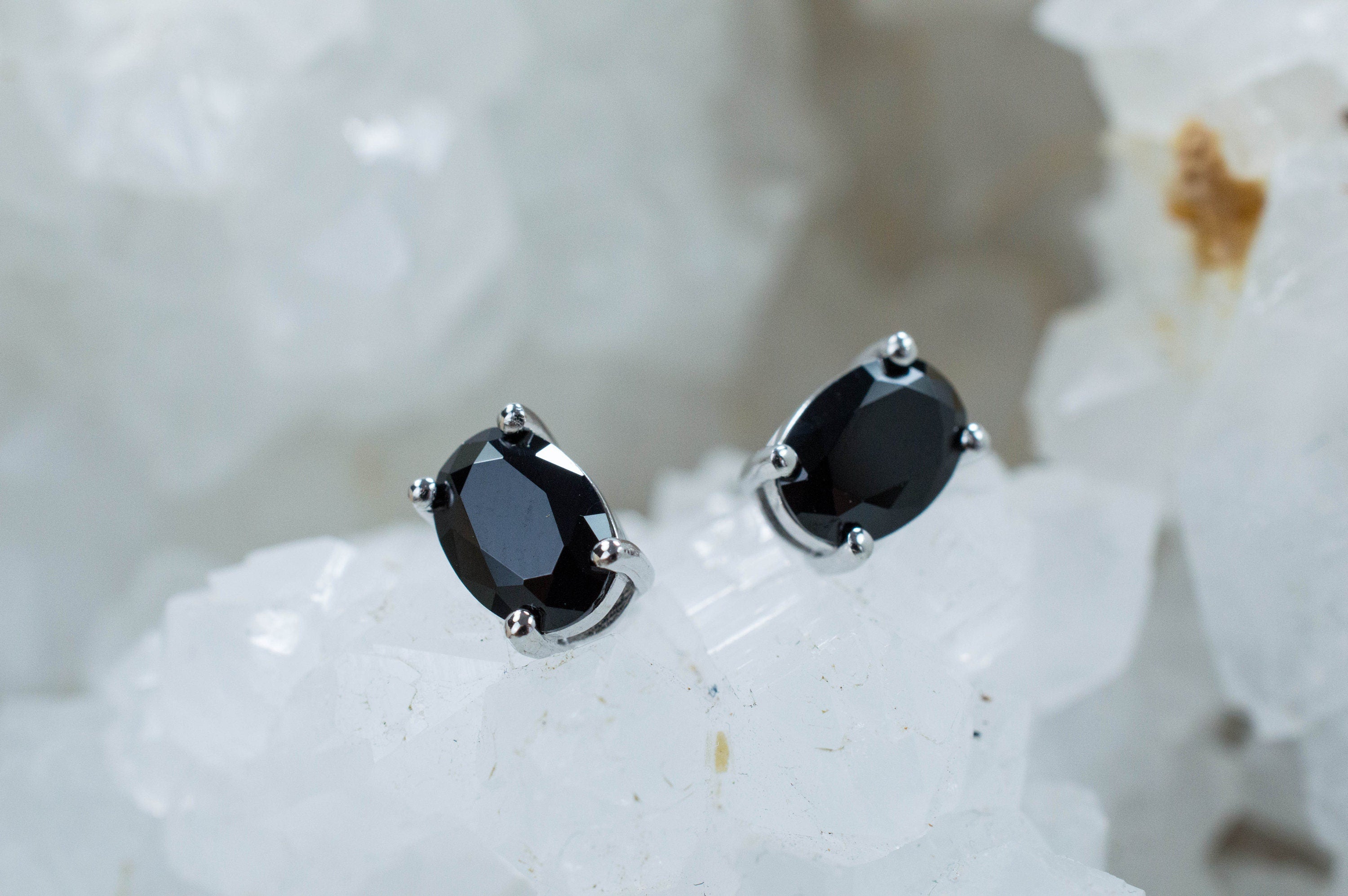 Black Spinel Earrings; Genuine Untreated Thailand Spinel; 1.580cts - Mark Oliver Gems