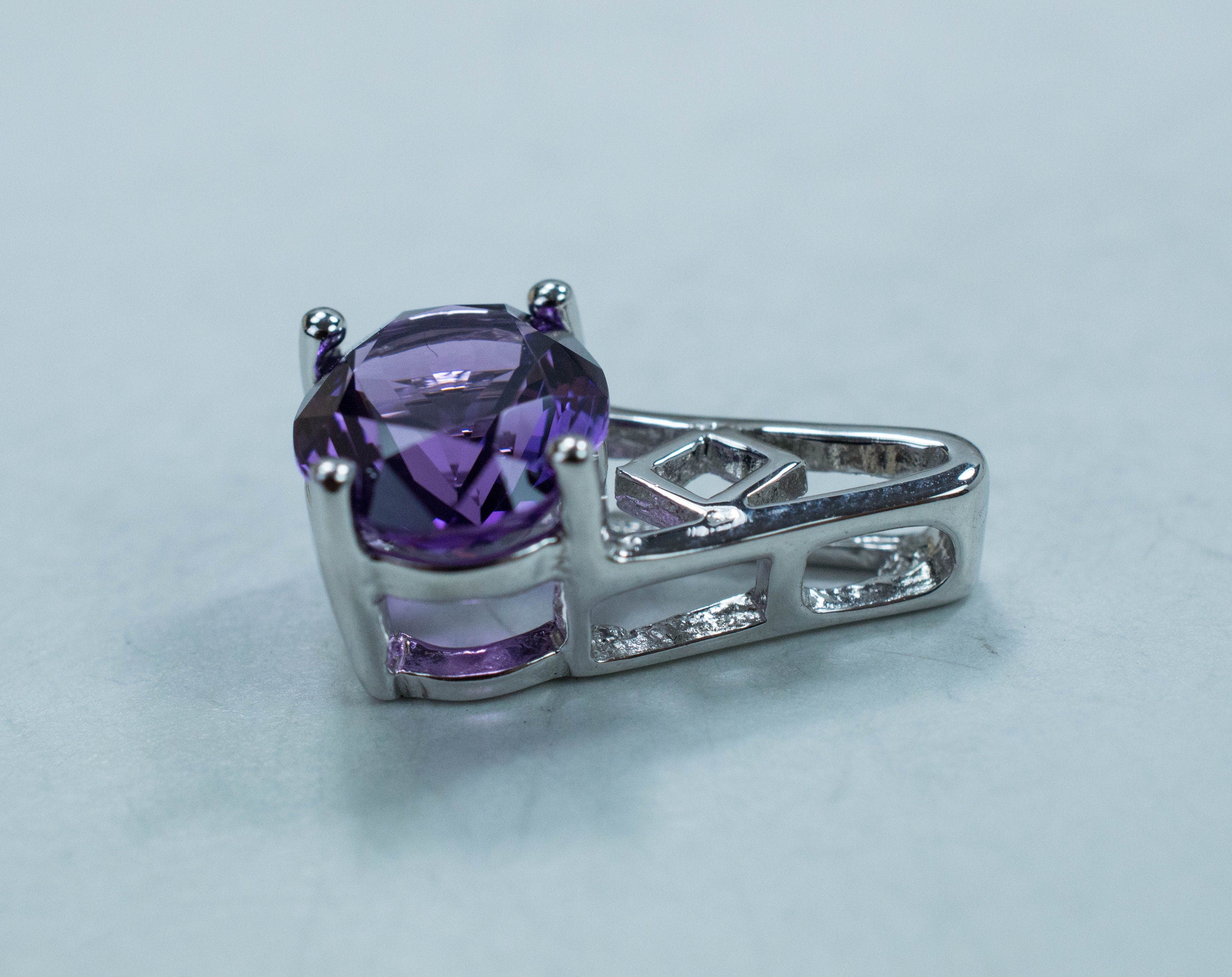 Amethyst Pendant, Genuine Untreated Brazil Amethyst - Mark Oliver Gems