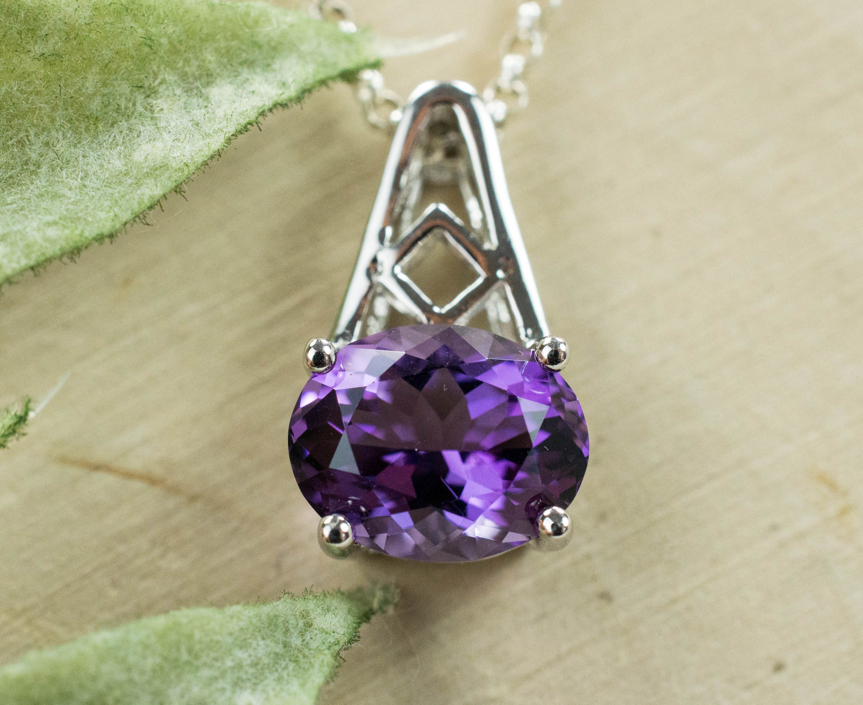 Amethyst Pendant, Genuine Untreated Brazil Amethyst - Mark Oliver Gems