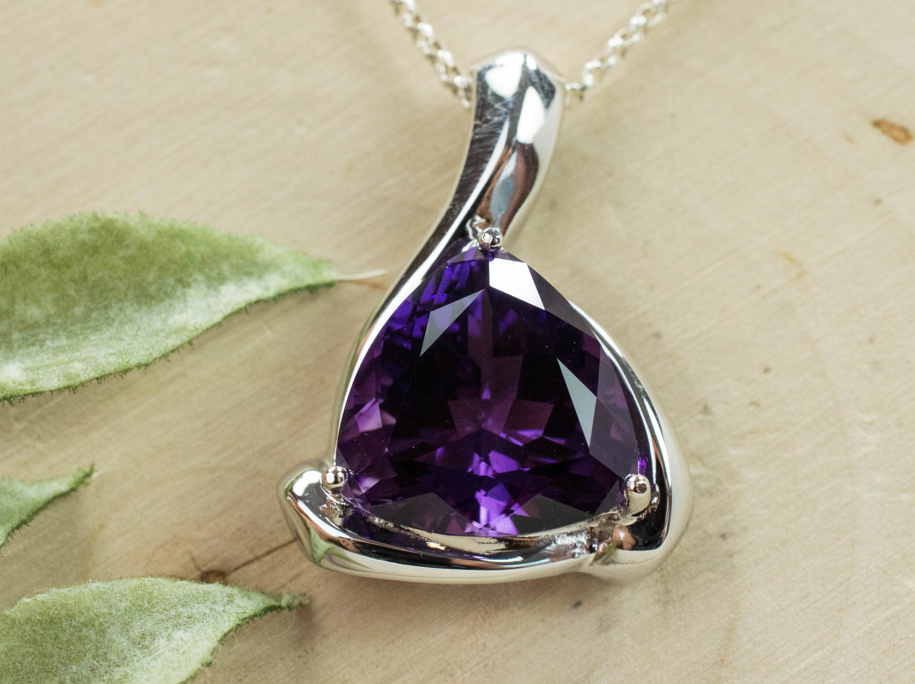 Amethyst Pendant, Untreated Genuine Brazilian Amethyst; 14.350cts - Mark Oliver Gems