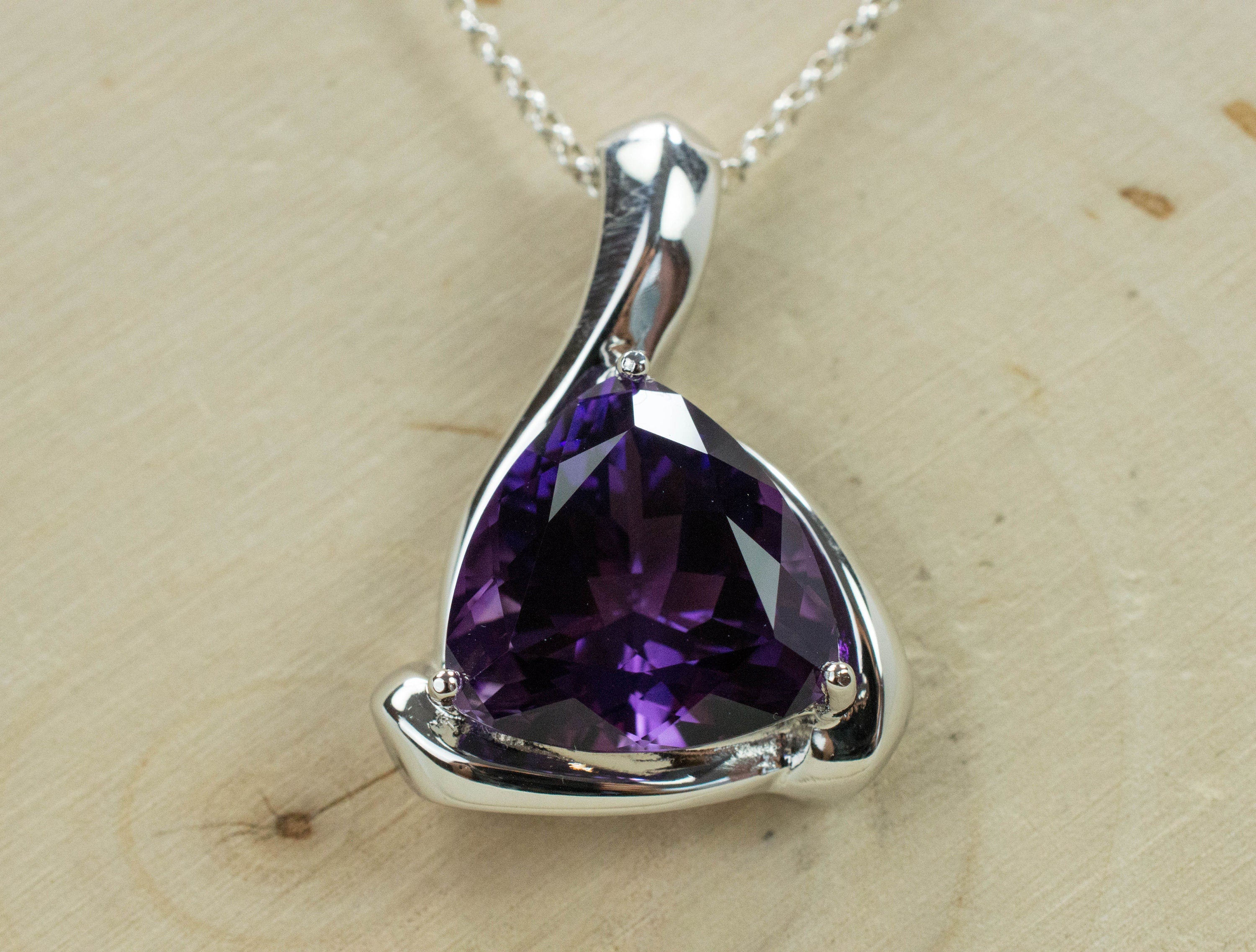 Amethyst Pendant, Untreated Genuine Brazilian Amethyst; 14.350cts - Mark Oliver Gems