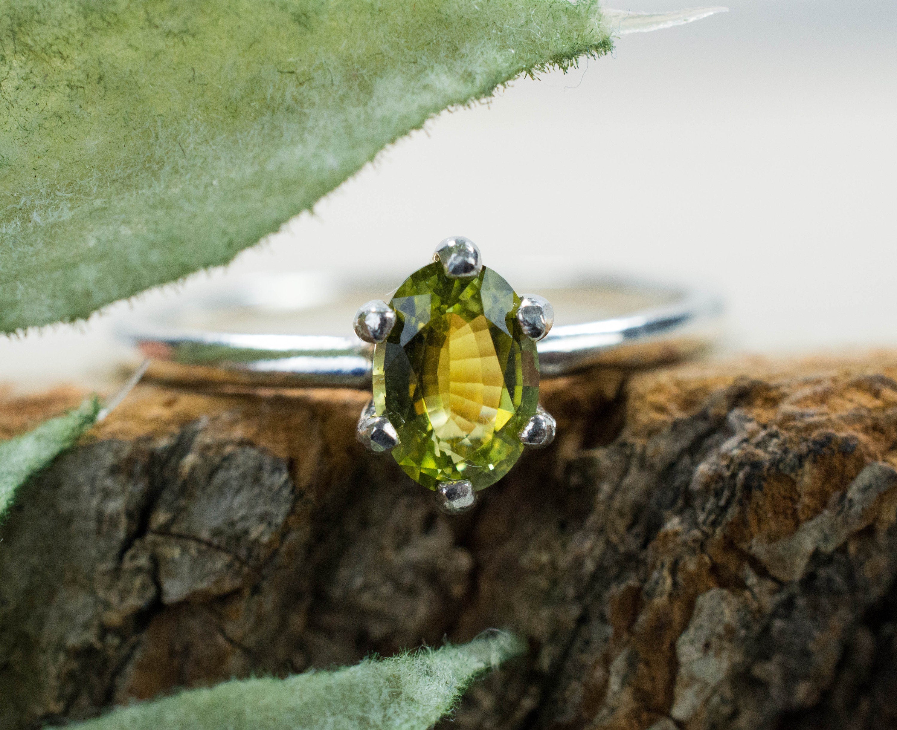 Yellow Tourmaline Ring; Genuine Untreated Nigeria Tourmaline - Mark Oliver Gems