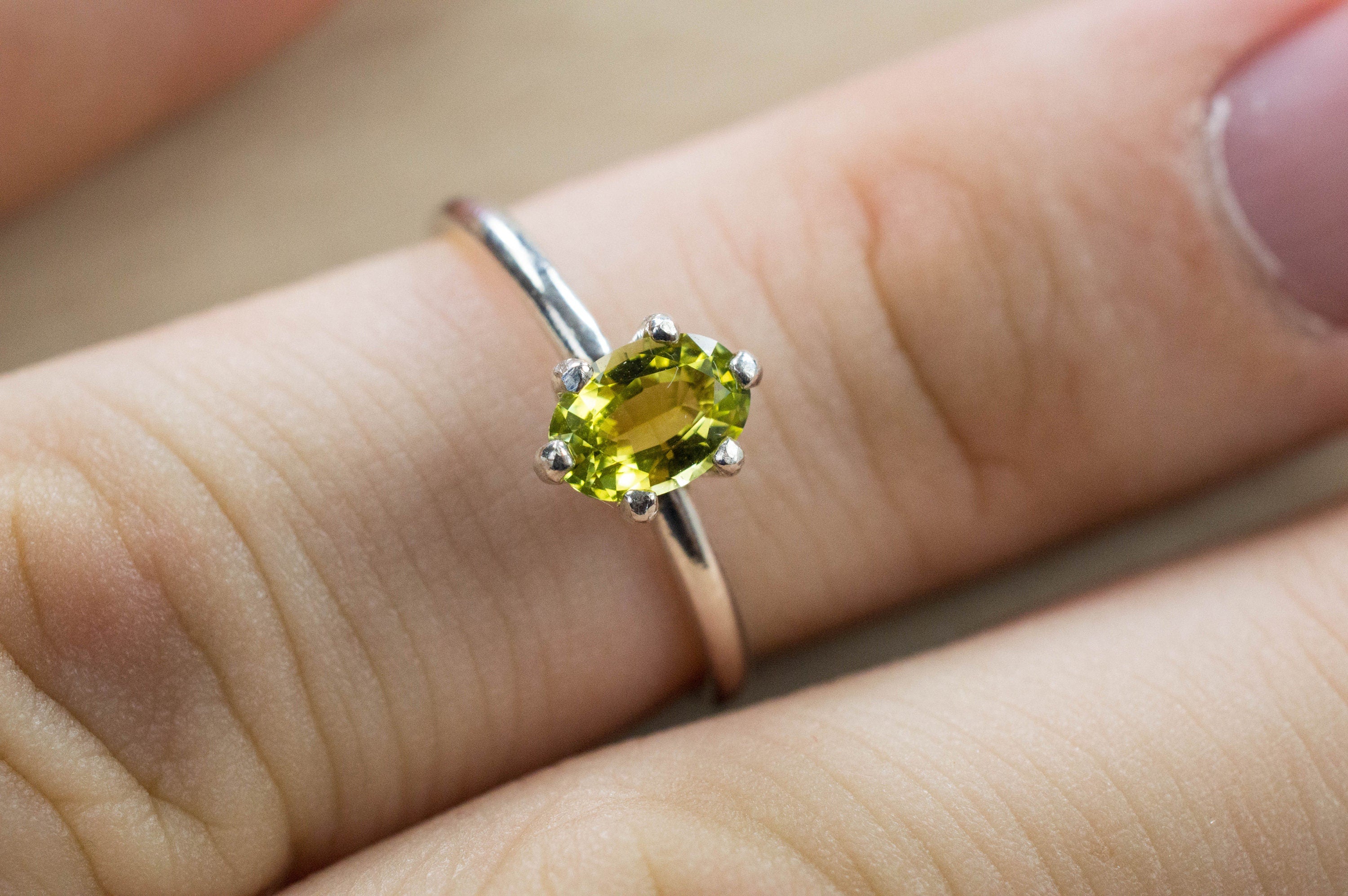 Yellow Tourmaline Ring; Genuine Untreated Nigeria Tourmaline - Mark Oliver Gems
