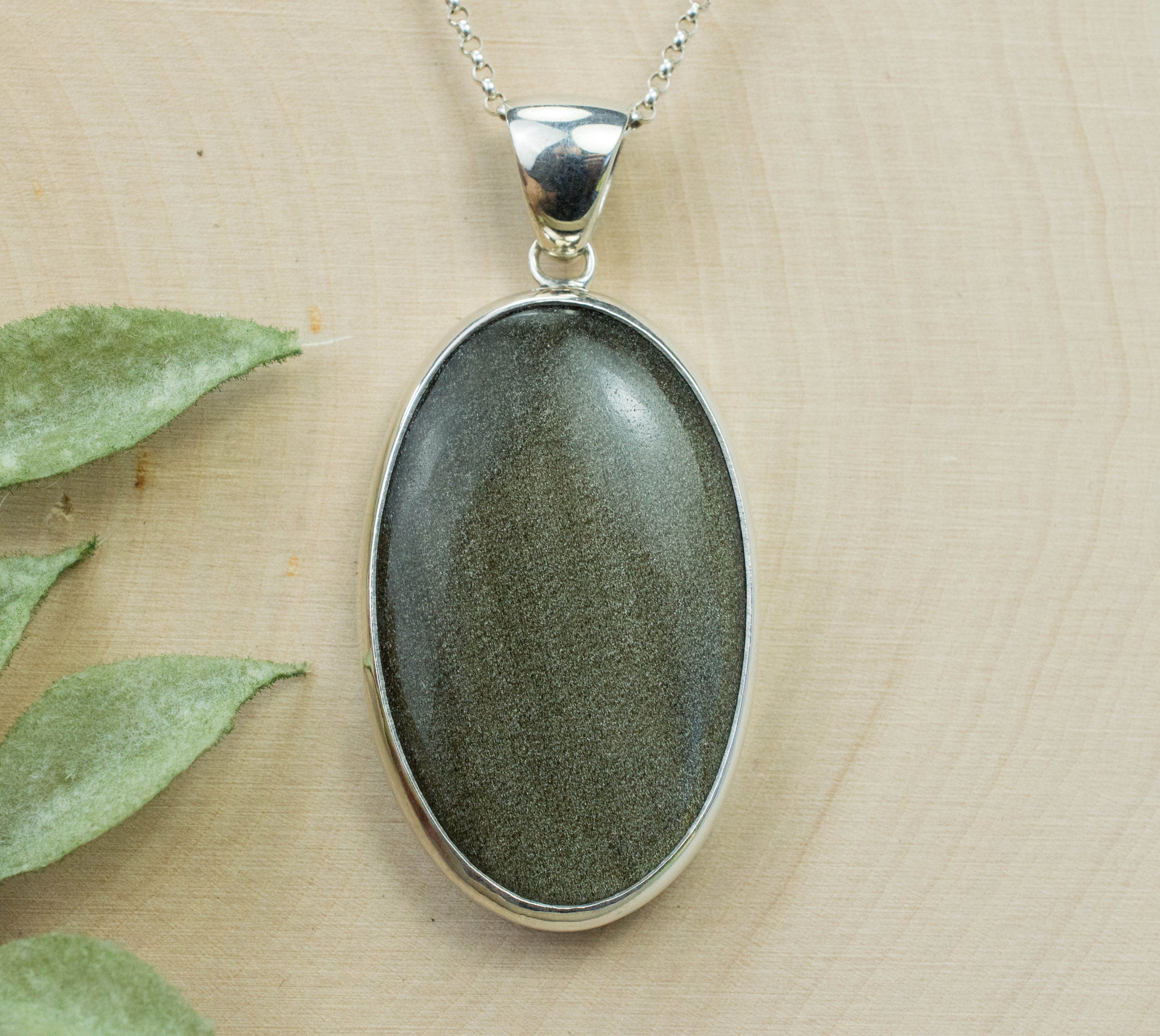 Obsidian Pendant; Genuine Untreated Mexico Gold Sheen Obsidian - Mark Oliver Gems