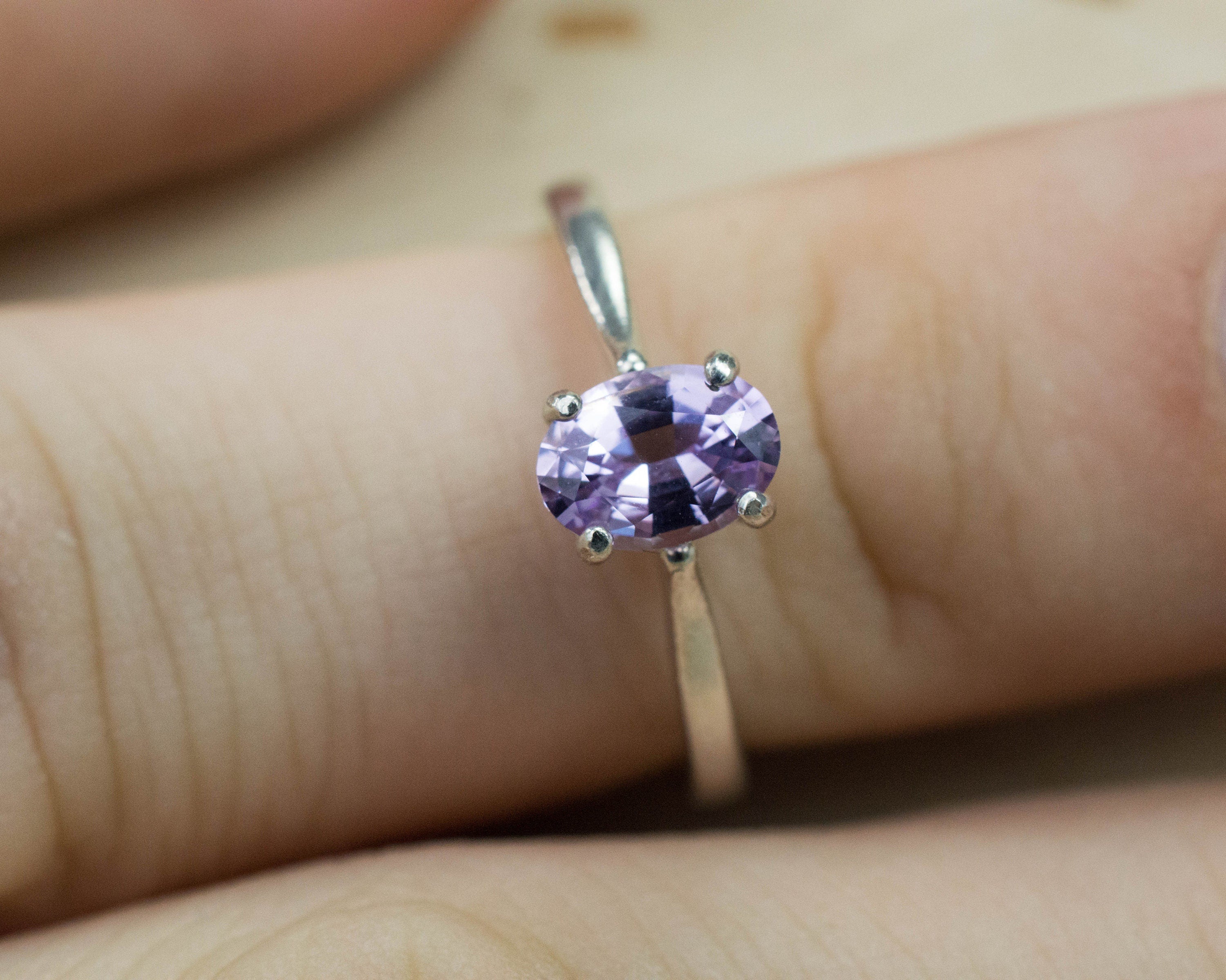 Lavender Spinel Ring; Natural Untreated Vietnam Spinel - Mark Oliver Gems
