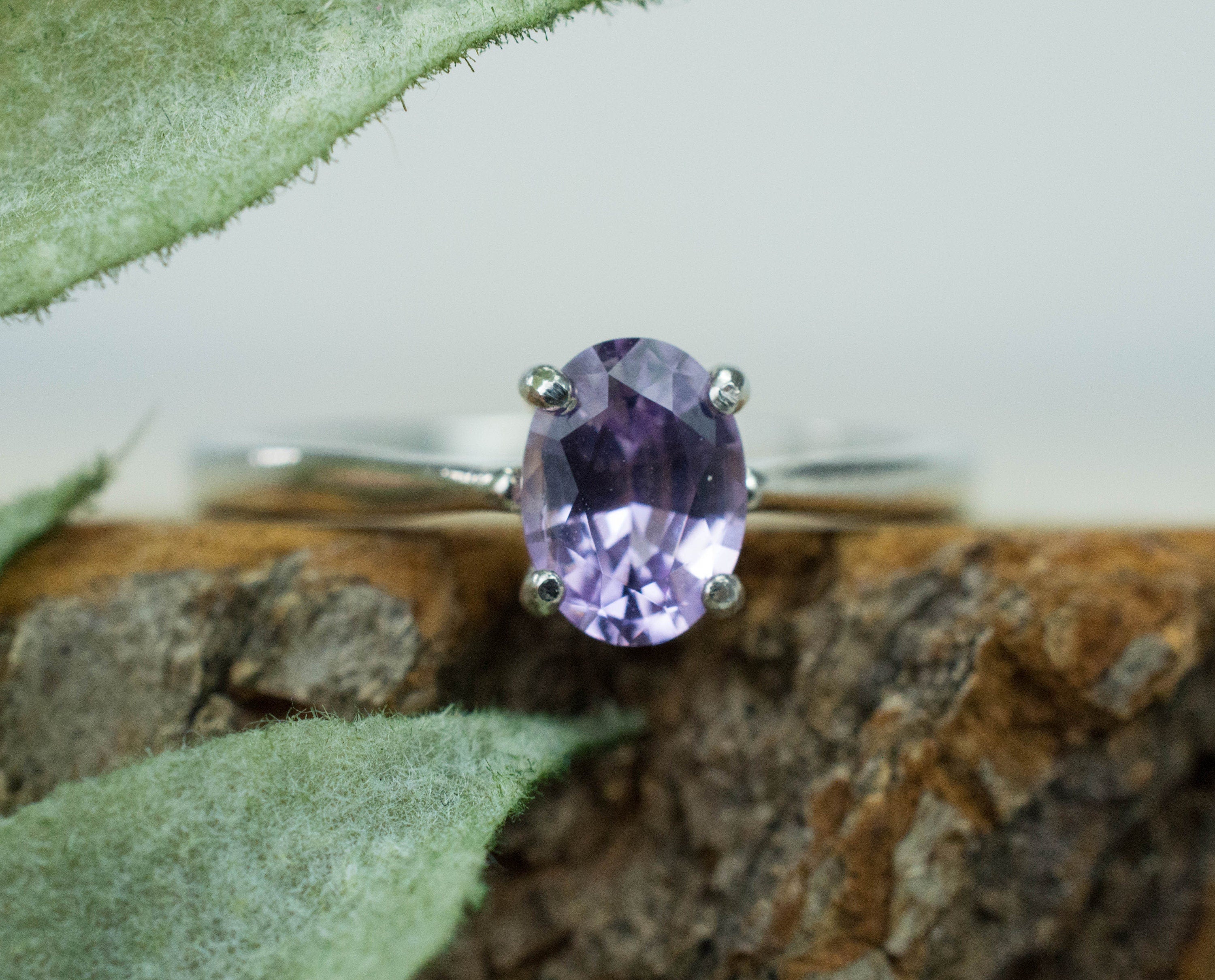 Lavender Spinel Ring; Natural Untreated Vietnam Spinel - Mark Oliver Gems