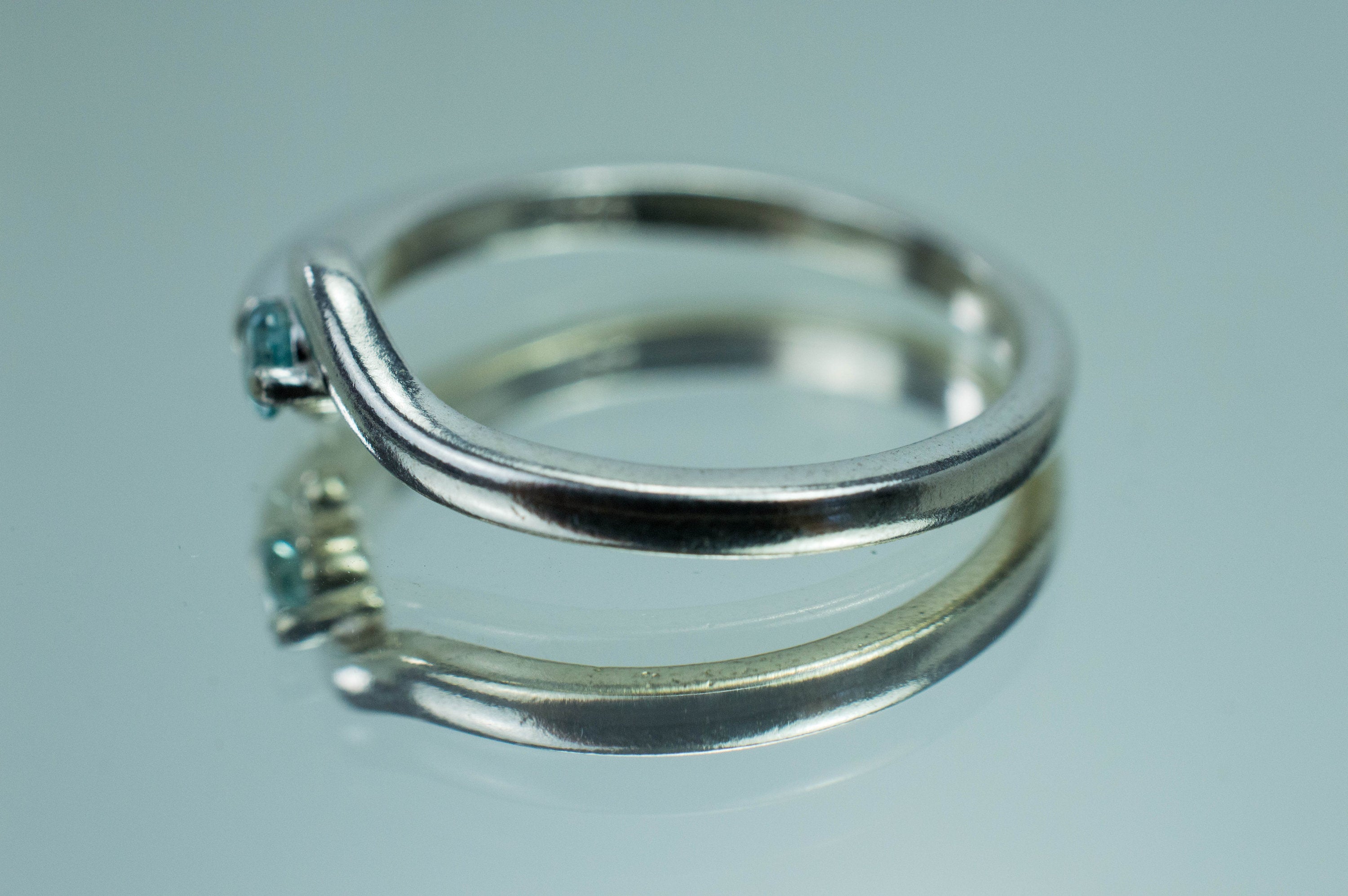 Blue Zircon Ring; Natural Cambodian Zircon - Mark Oliver Gems