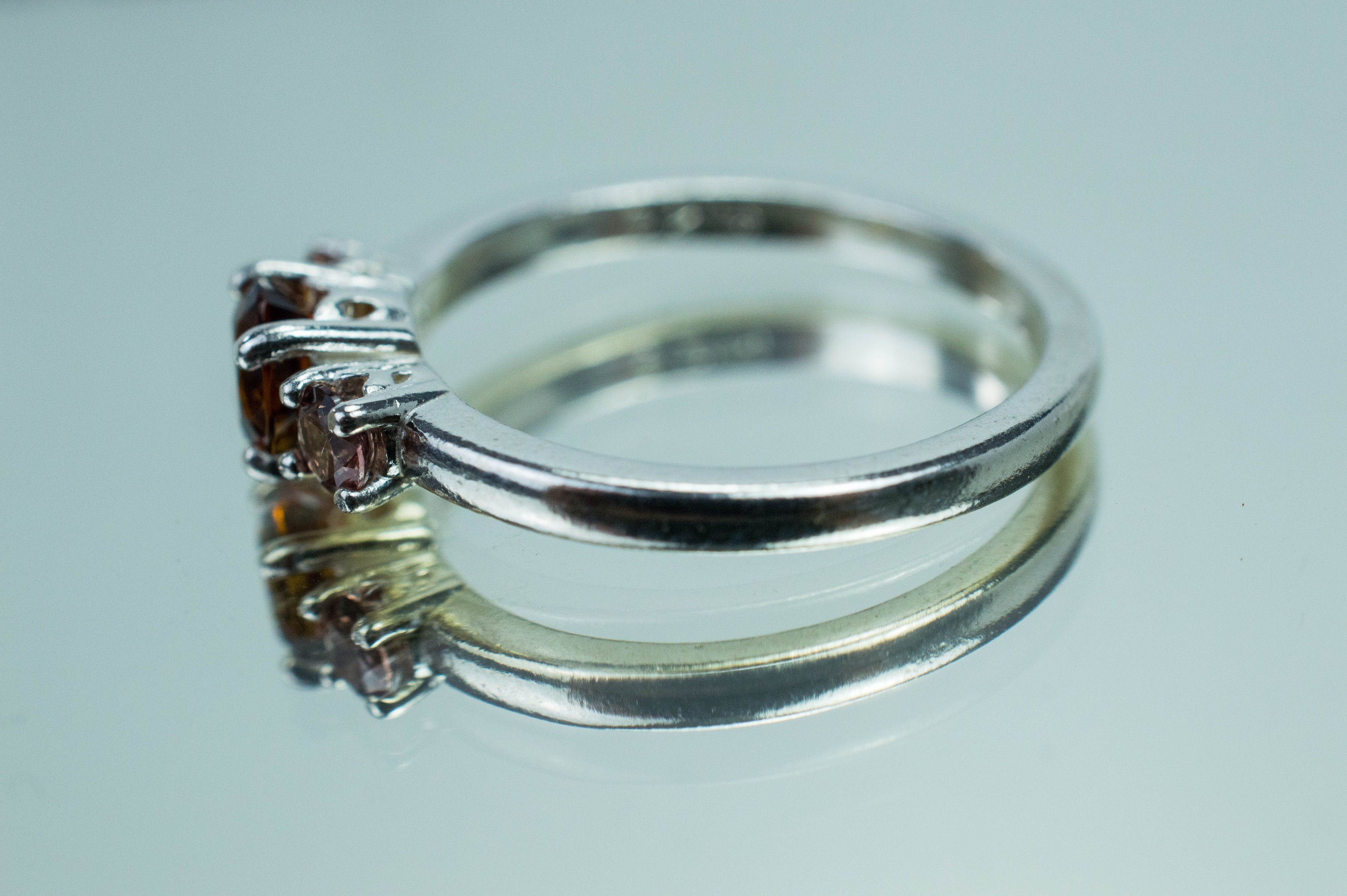 Sunset Tourmaline and Garnet Ring, Genuine Untreated Tourmaline and Champagne Garnet - Mark Oliver Gems