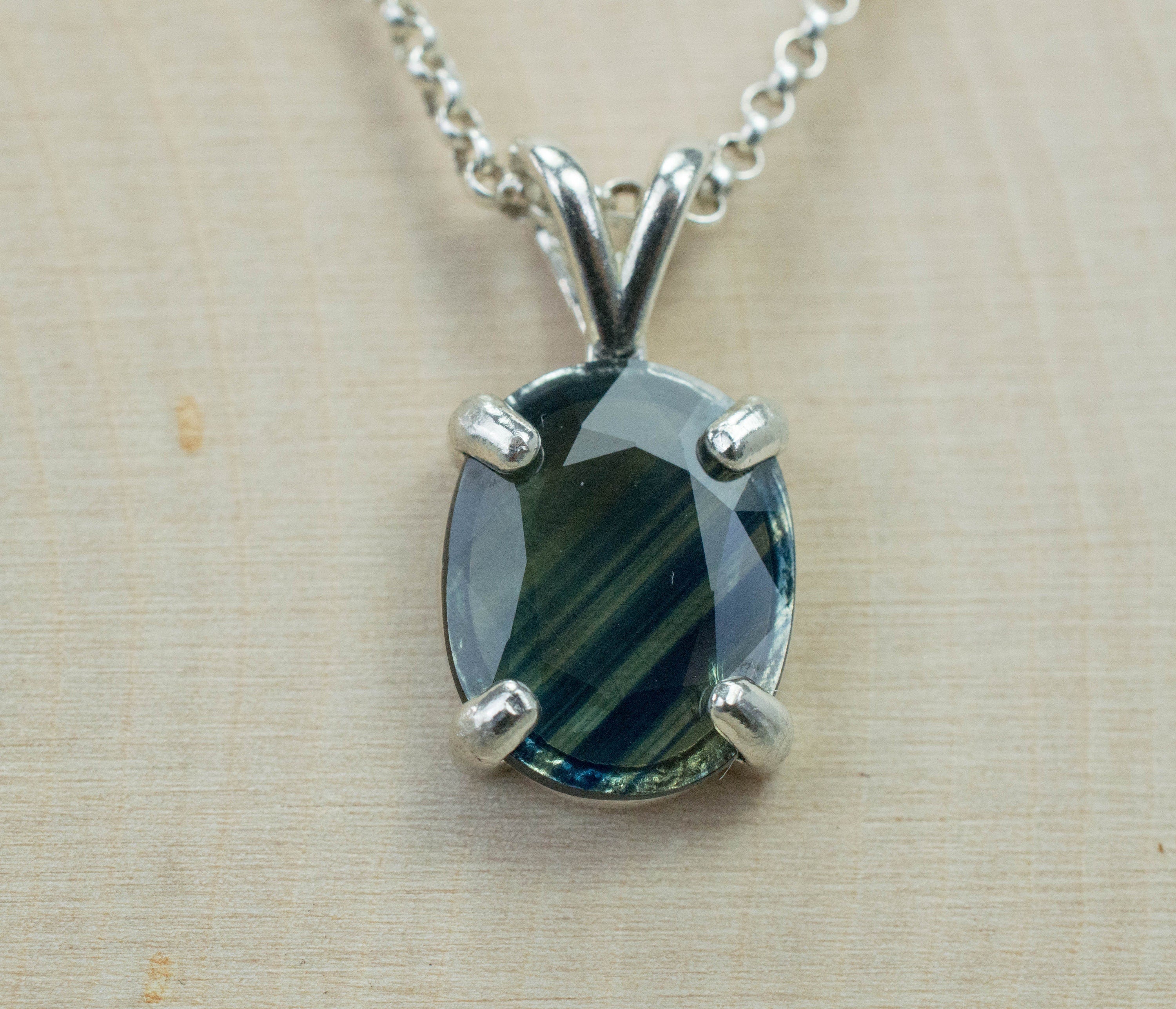 Australian Parti Sapphire Pendant; Genuine Untreated Sapphire; 2.200cts - Mark Oliver Gems