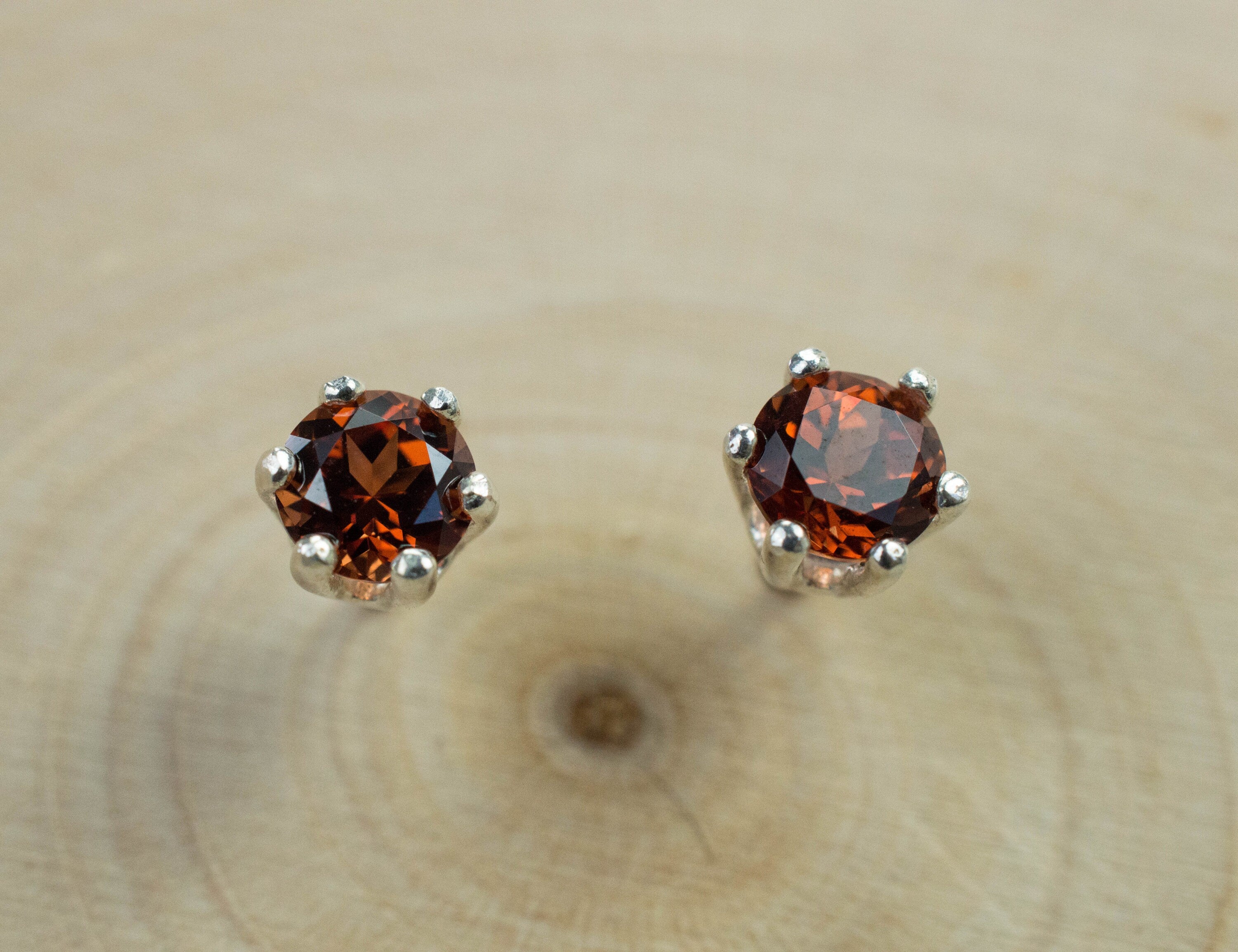 Pyrope Garnet Earrings; Genuine Untreated Kenya Garnet; 0.990cts - Mark Oliver Gems