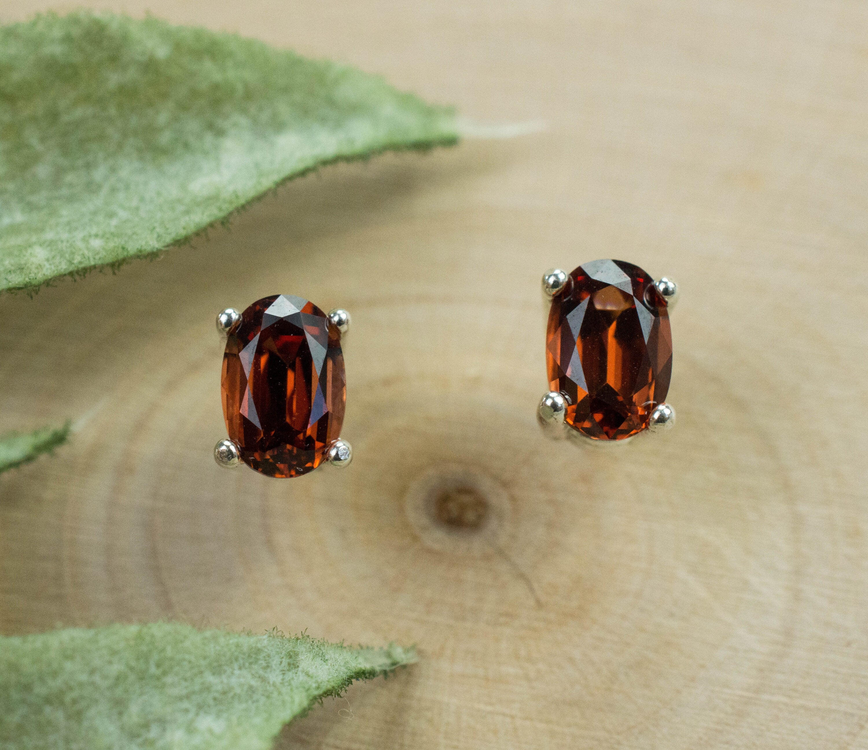 Pyrope Garnet Earrings; Genuine Untreated Kenya Garnet; 1.270cts - Mark Oliver Gems