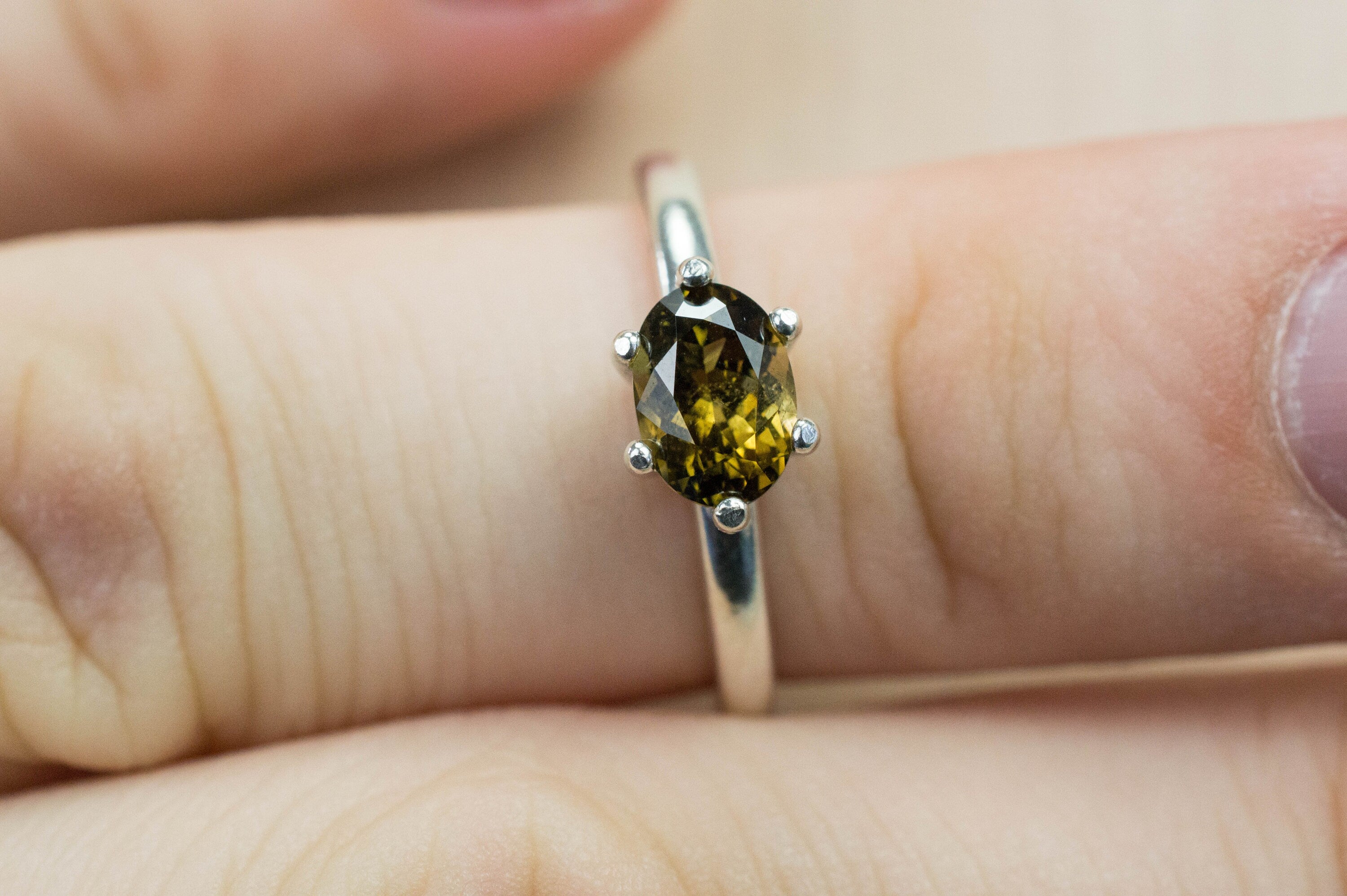 Clinozoisite Ring, Genuine Untreated Pakistan Clinozoisite - Mark Oliver Gems