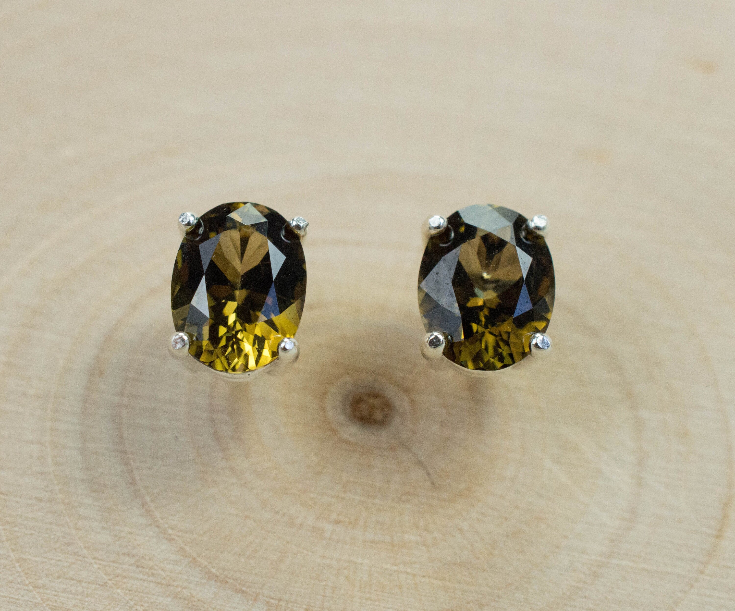 Clinozoisite Earrings, Genuine Untreated Pakistan Clinozoisite; 1.860cts - Mark Oliver Gems