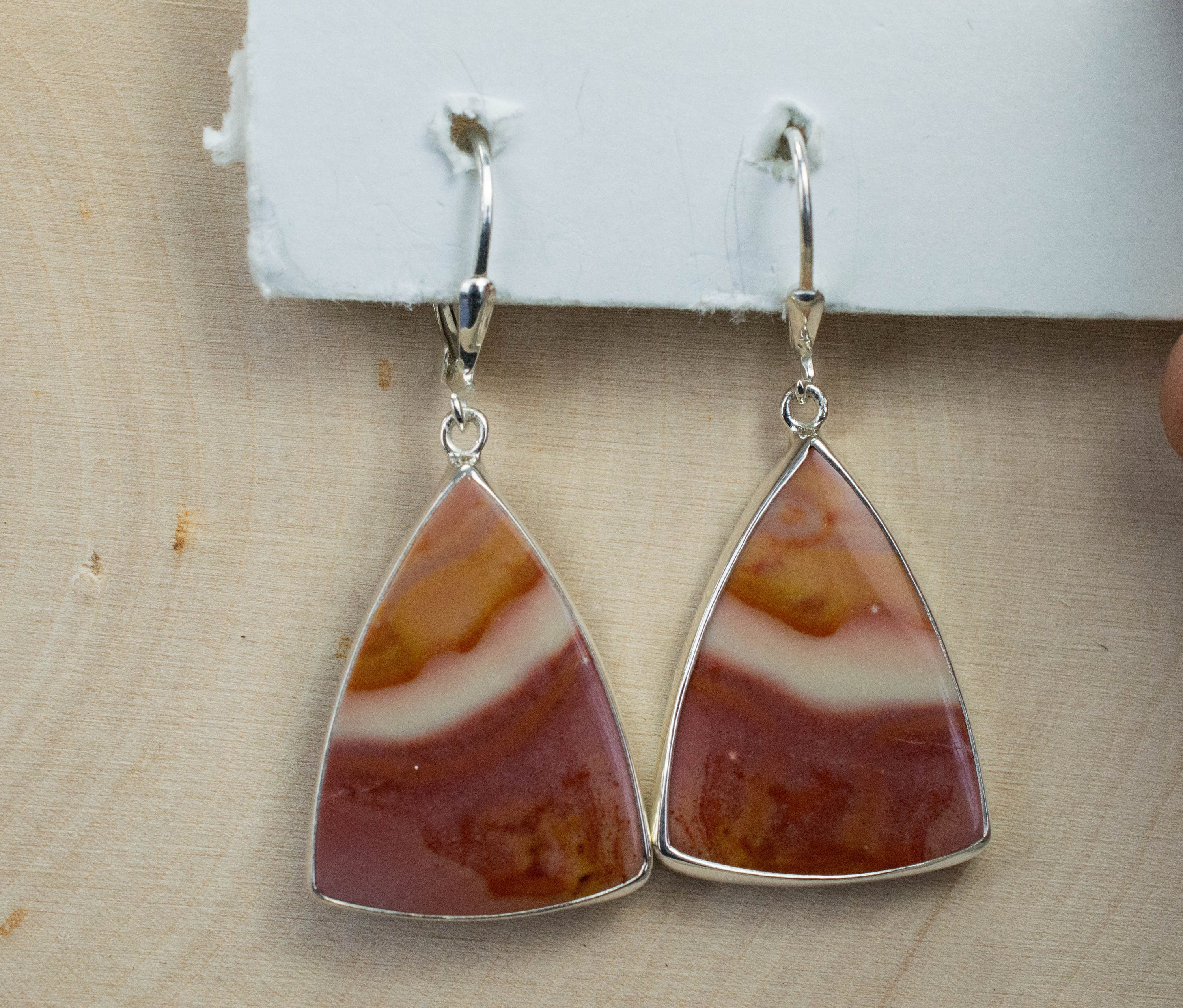 Banded Agate Earrings; Genuine Untreated Brazil Agate - Mark Oliver Gems