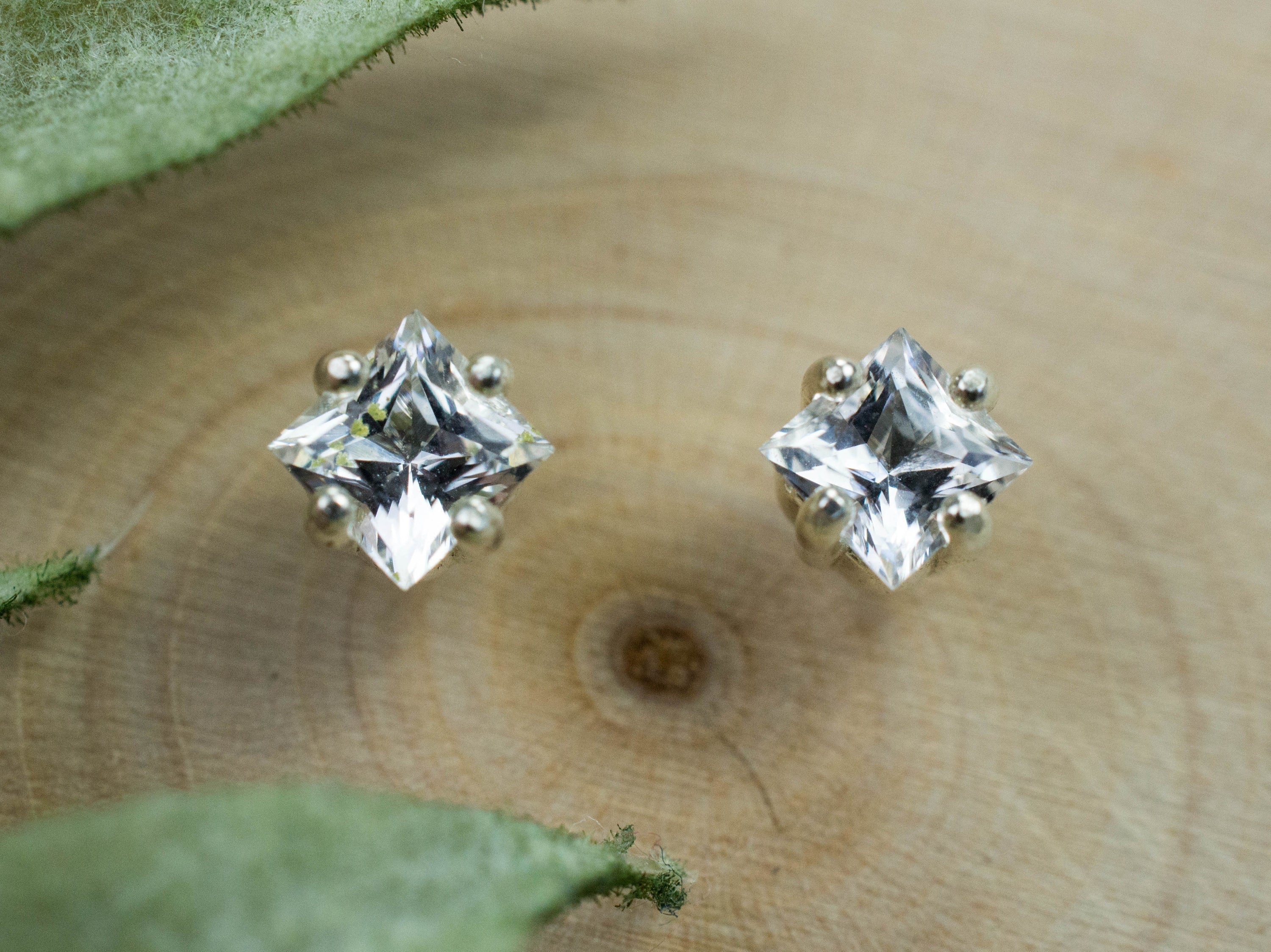 Danburite Earrings; Genuine Untreated Mexico Danburite; 0.645cts - Mark Oliver Gems