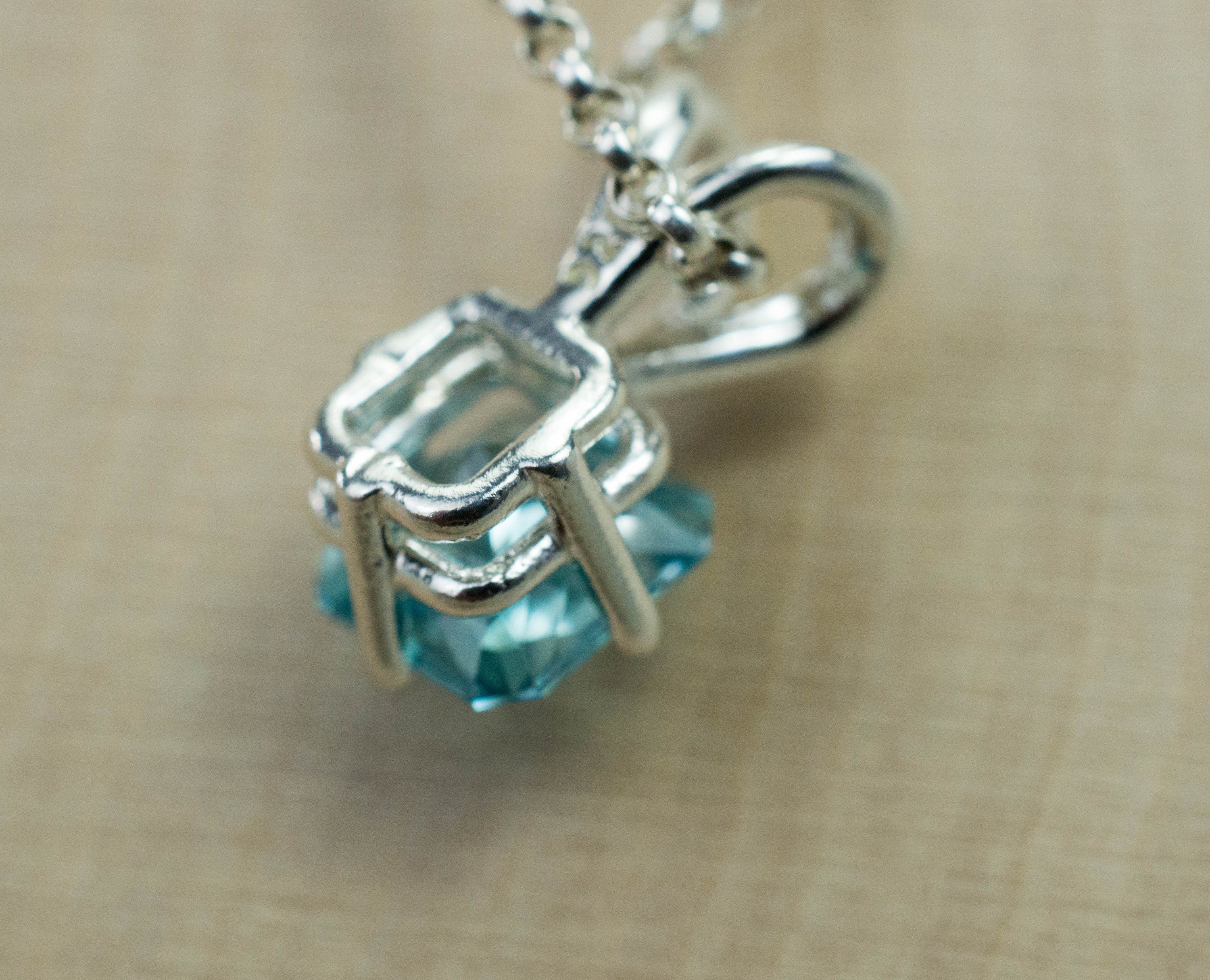 Blue Zircon Pendant, Natural Cambodian Zircon - Mark Oliver Gems
