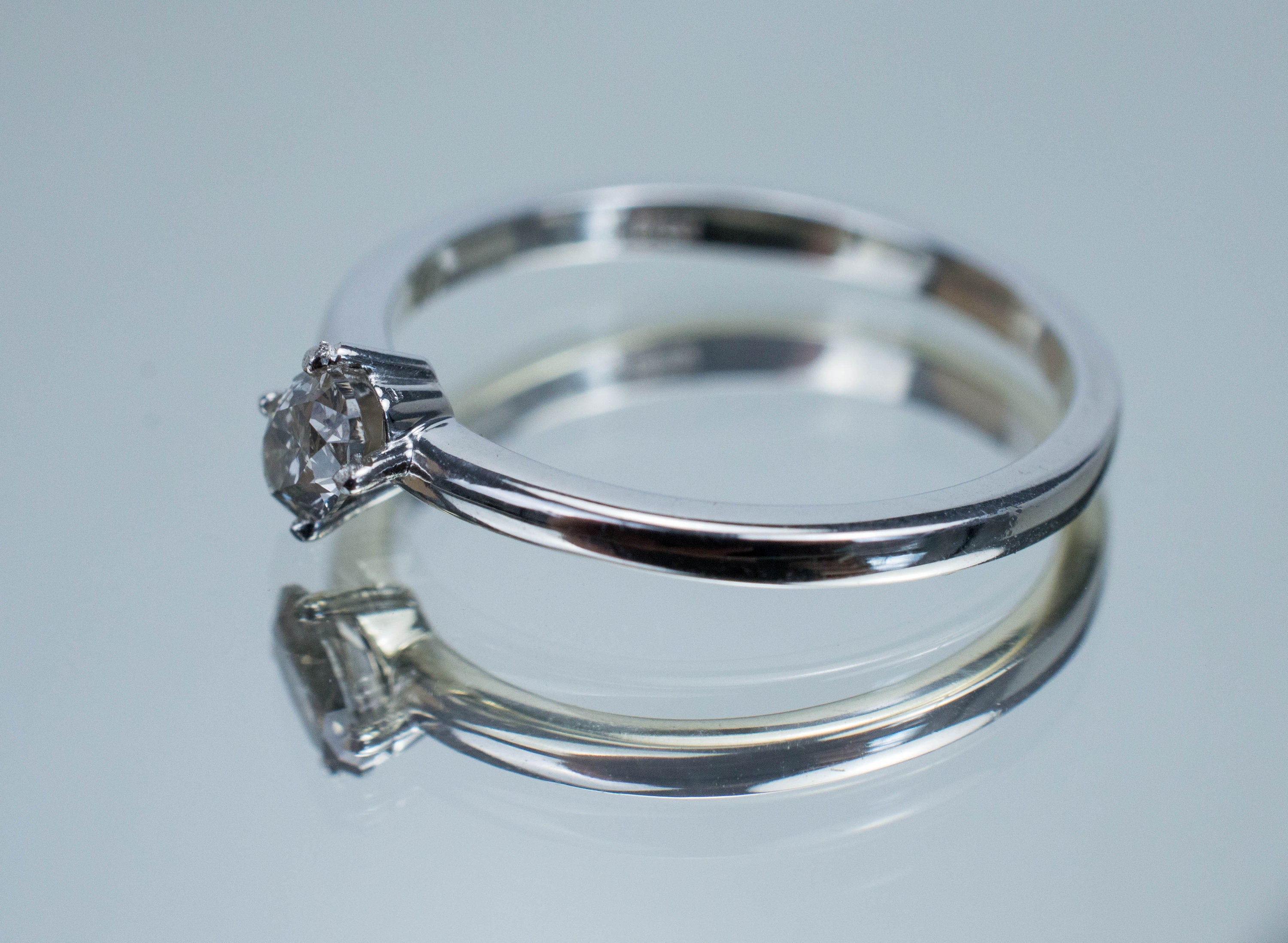 Gray Diamond Ring; Genuine Untreated Canada Diamond - Mark Oliver Gems