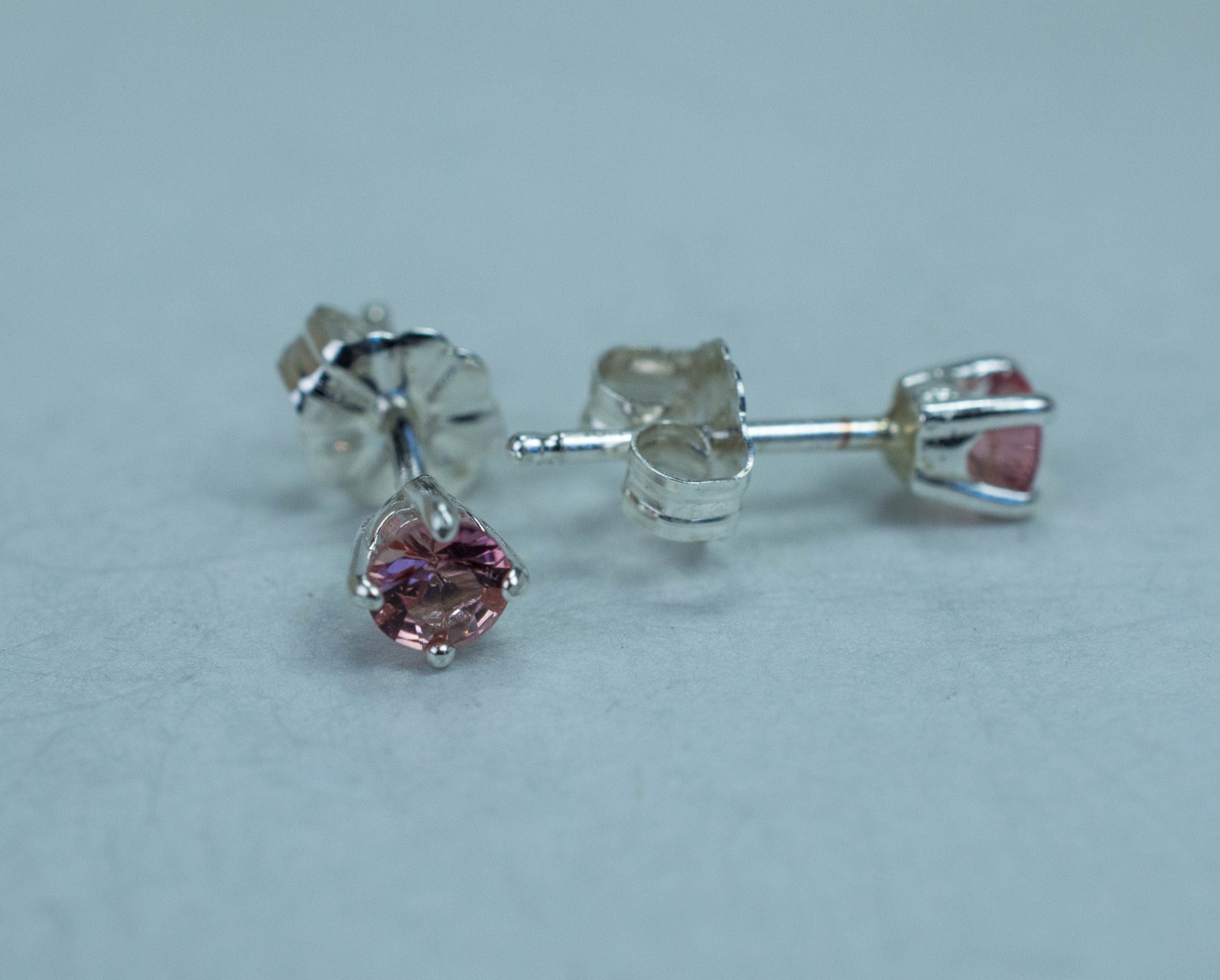 Peach Tourmaline Earrings; Natural Untreated Brazilian Tourmaline; 0.310cts - Mark Oliver Gems
