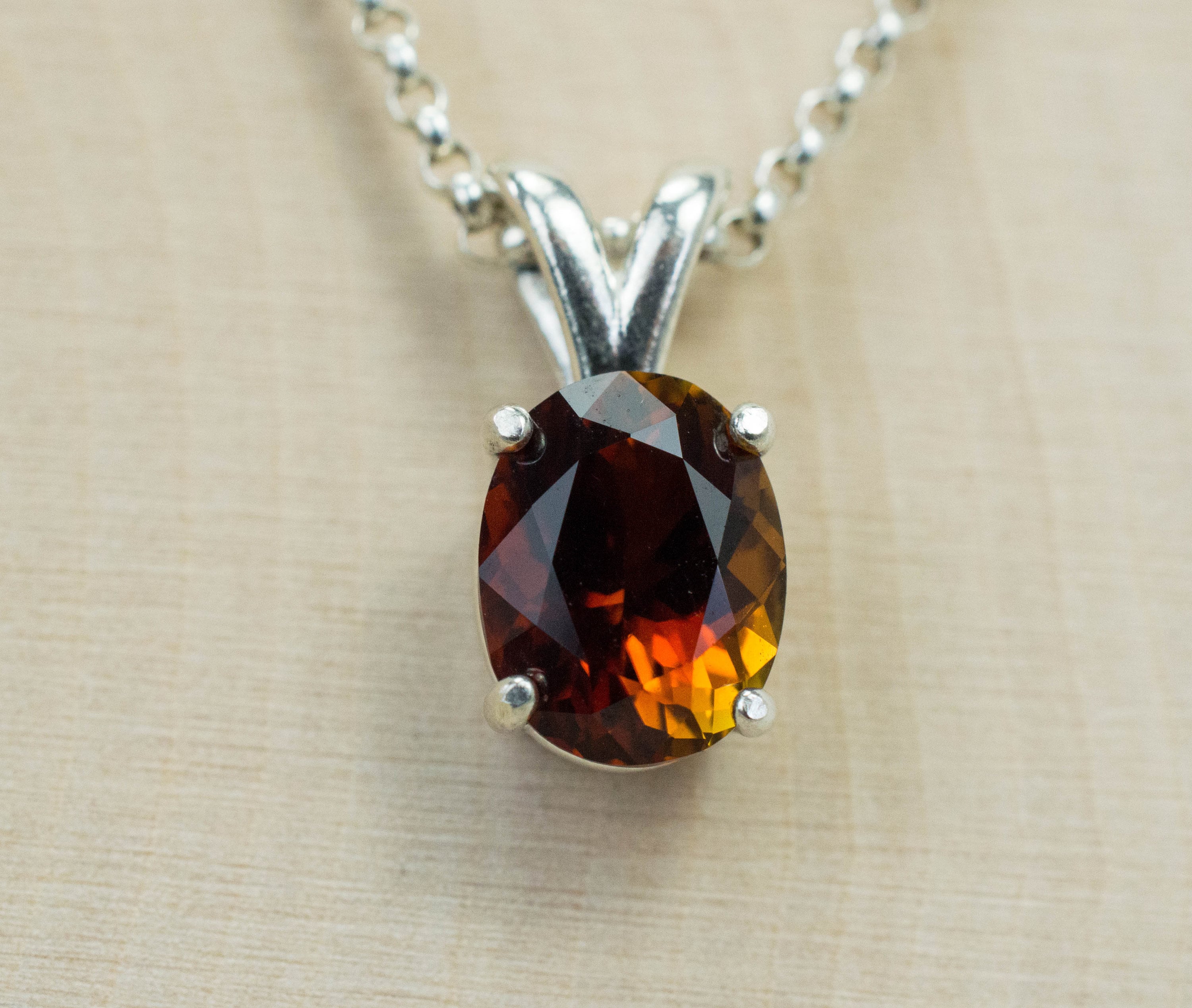 Sunset Tourmaline Pendant; Natural Untreated Tanzanian Tourmaline - Mark Oliver Gems