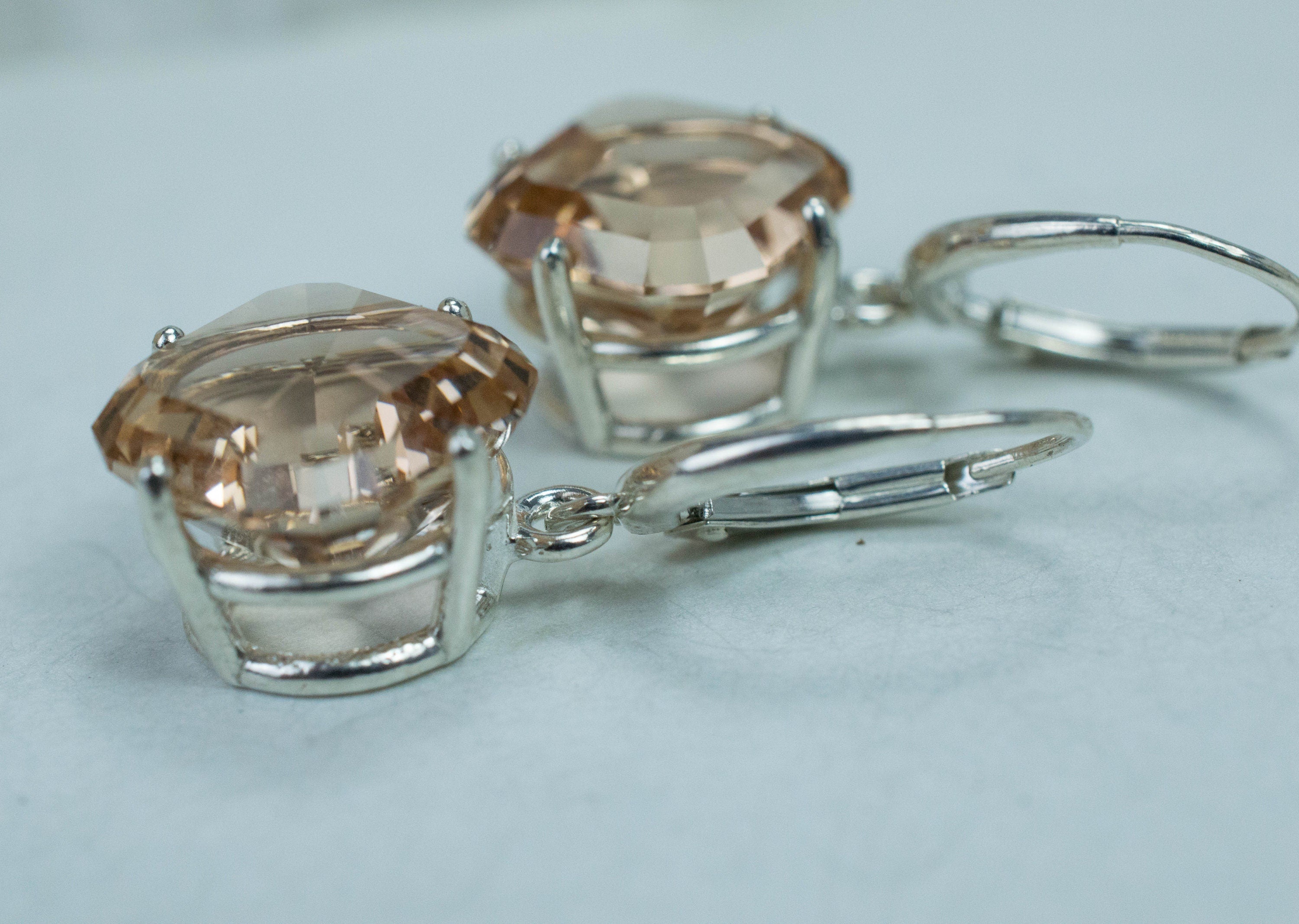 Topaz Earrings; Natural Untreated Ukraine Topaz; 15.10cts - Mark Oliver Gems