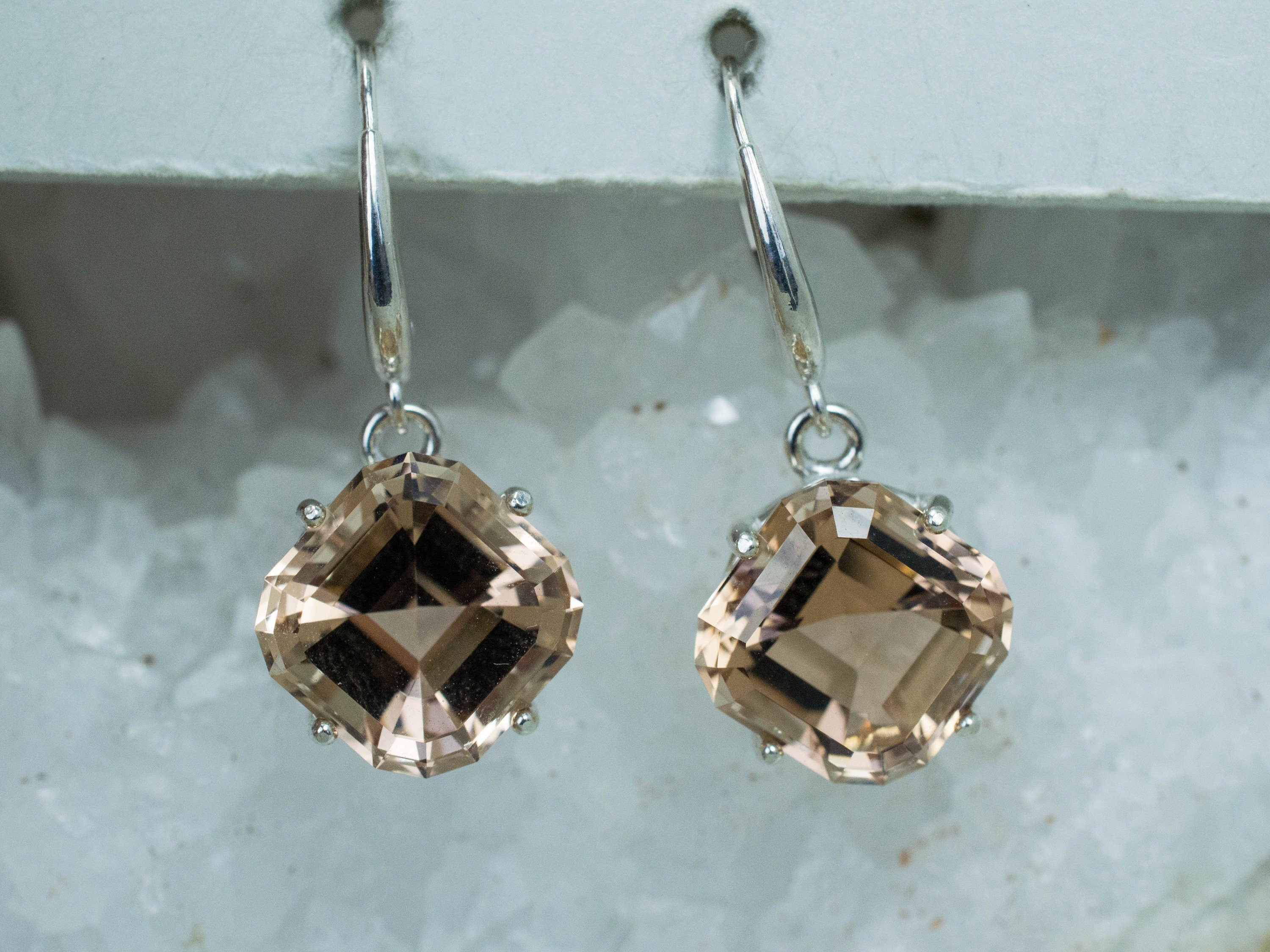 Topaz Earrings; Natural Untreated Ukraine Topaz; 15.10cts - Mark Oliver Gems